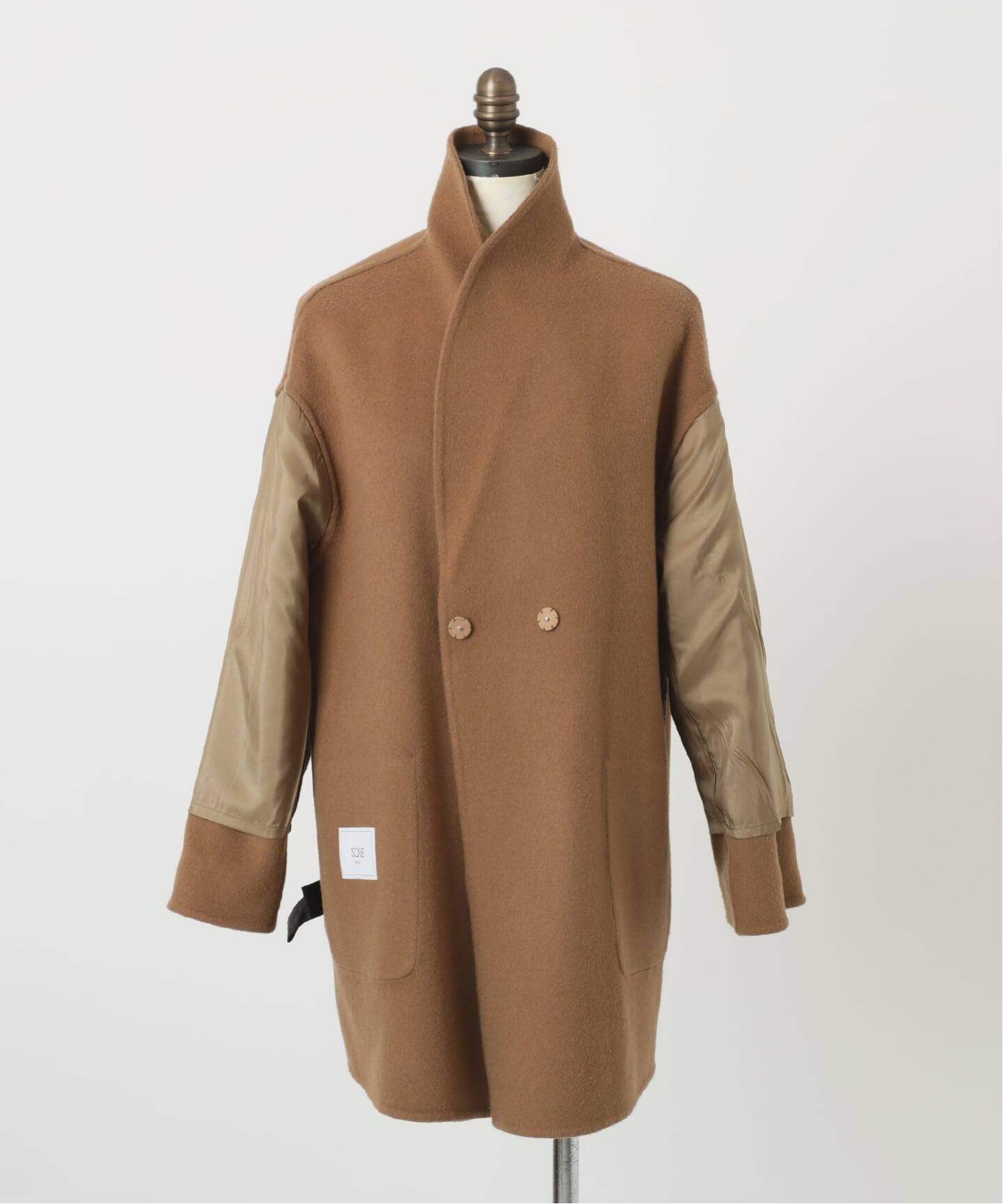 SUPER140 ダブルフェイスベルテッドコート（その他ブルゾン／アウター