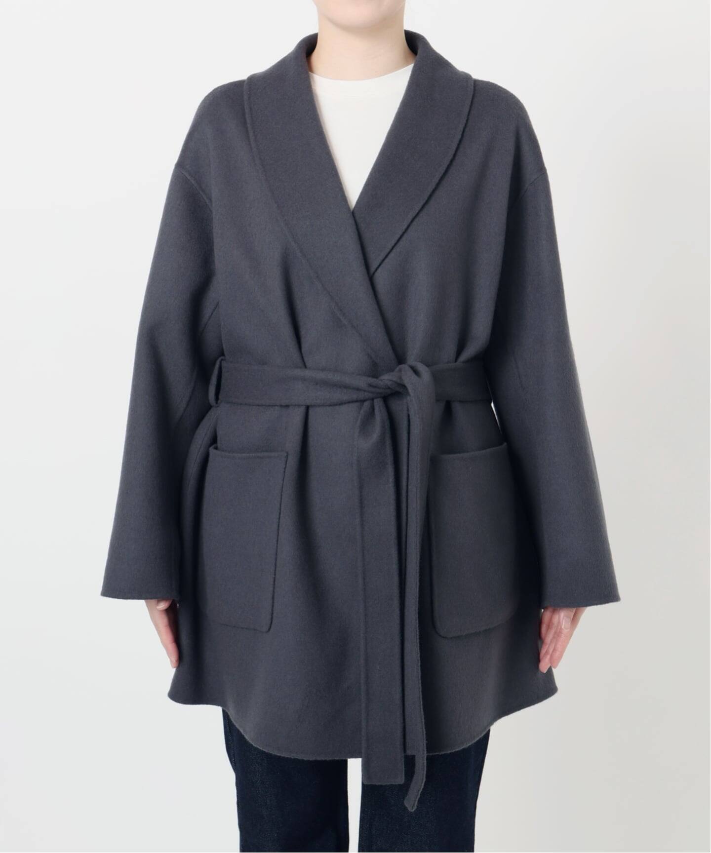 SUPER140 ダブルフェイスベルテッドコート（その他ブルゾン／アウター