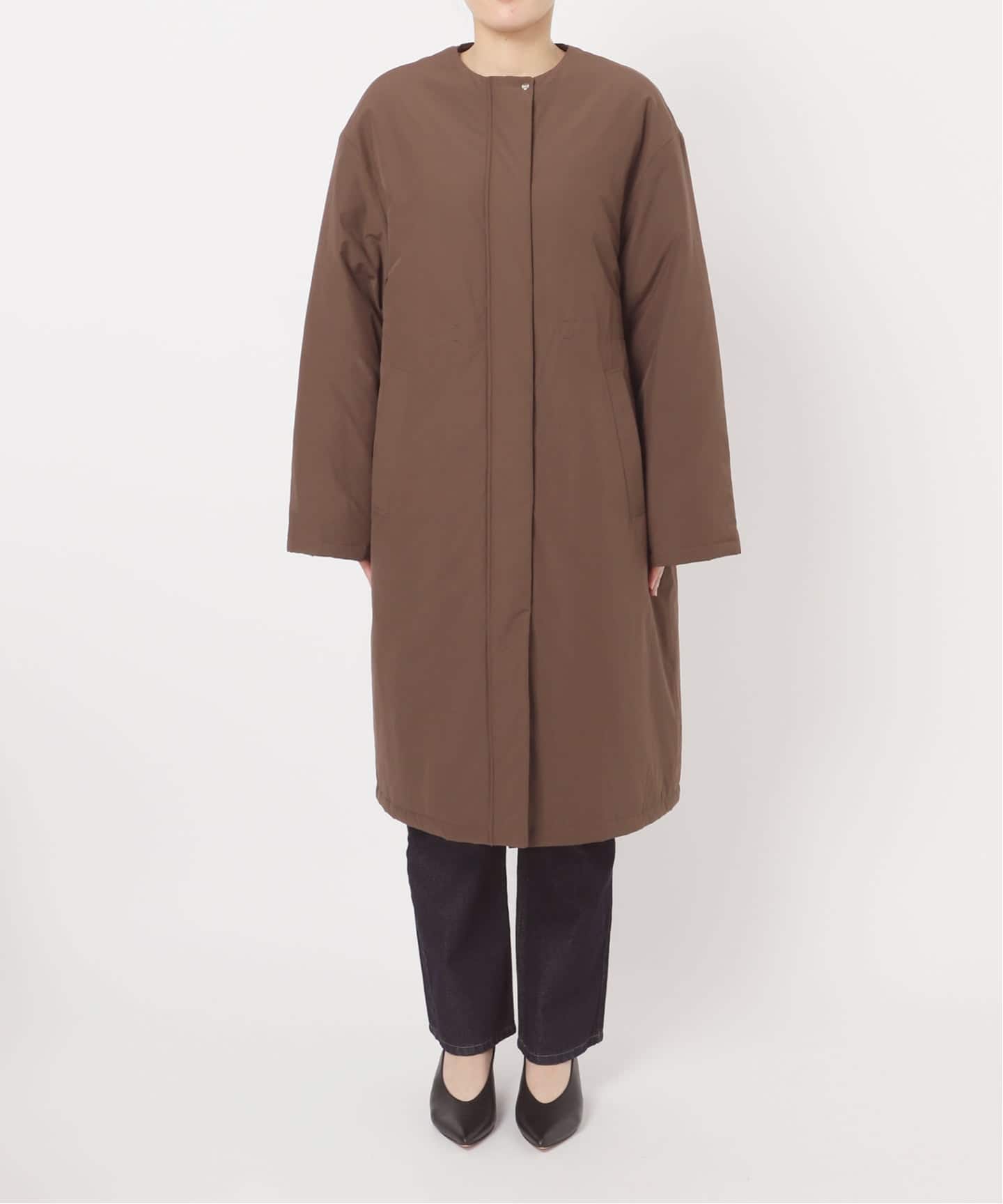 【SLOBE IENA】ベルト付きノーカラーリバーコート 40 未使用タグ付き SLOBE IENA - 未使用 美品 スローブ イエナ リネン ベルト付き