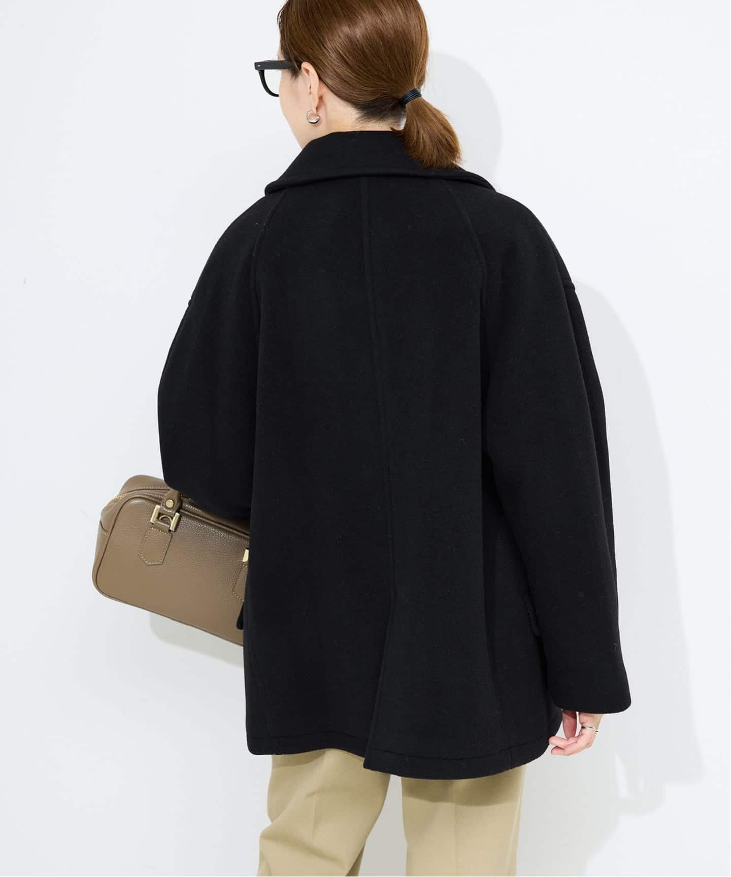 【美品】SLOBE IENA 2023ネイビー ピーコート ウールコート 美品】SLOBE IENA 2023ネイビー ピーコート ウールコート