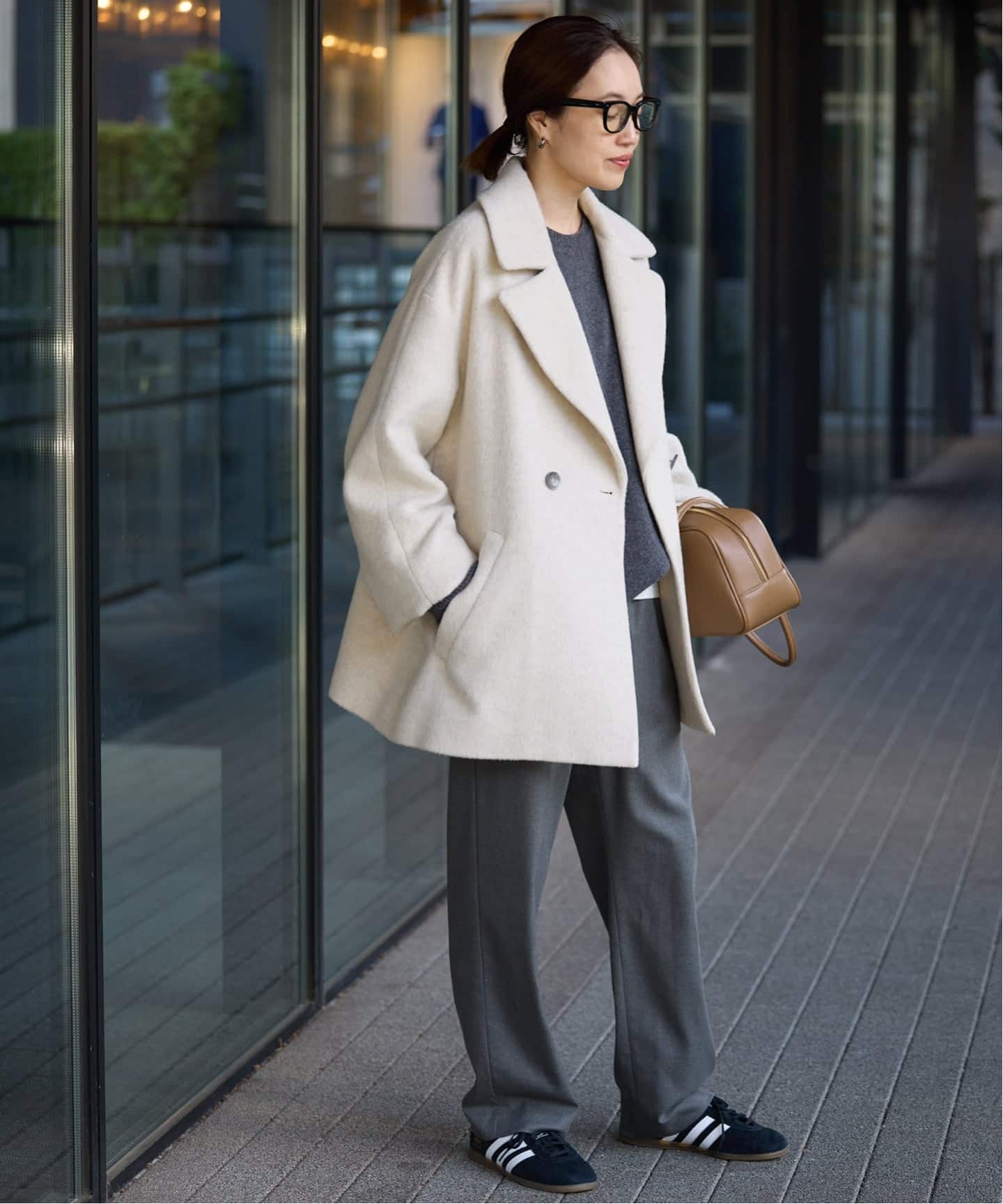 SLOBE IENA シャギージャケットコート F モヘヤ ベージュ 23AW