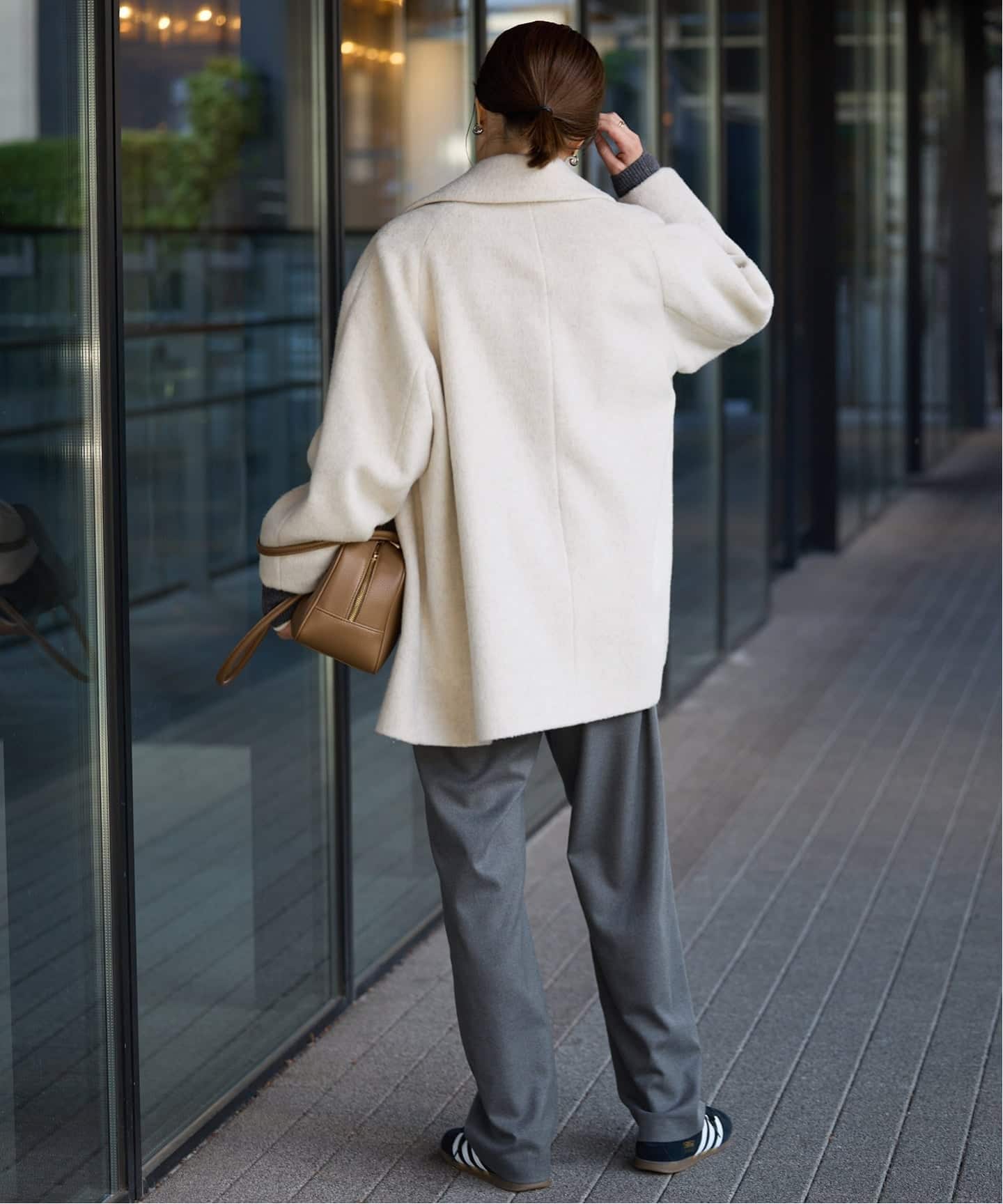 SLOBE IENA シャギージャケットコート F モヘヤ ベージュ 23AW