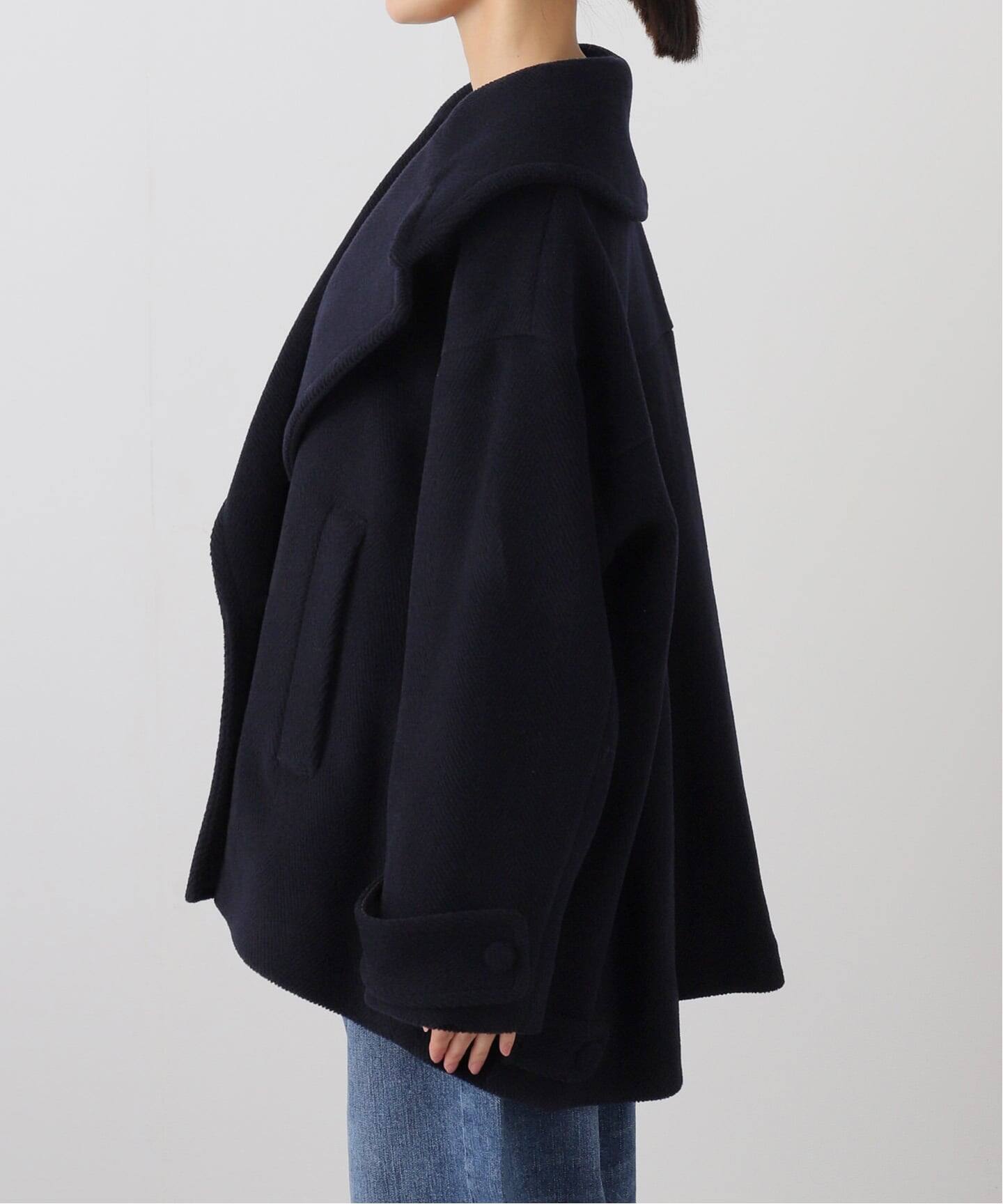 IENA LA BOUCLE パイルウールヘリンボンPコート（ピーコート）｜IENA