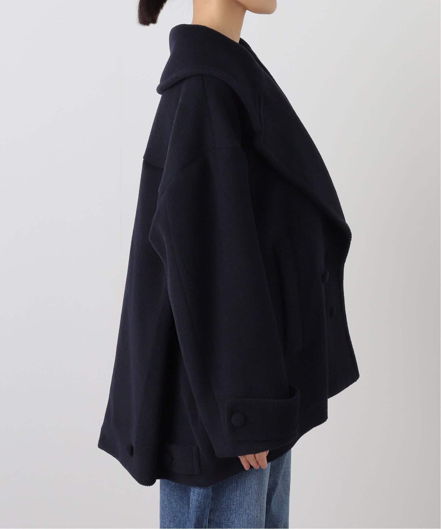IENA LA BOUCLE パイルウールヘリンボンPコート（ピーコート）｜IENA