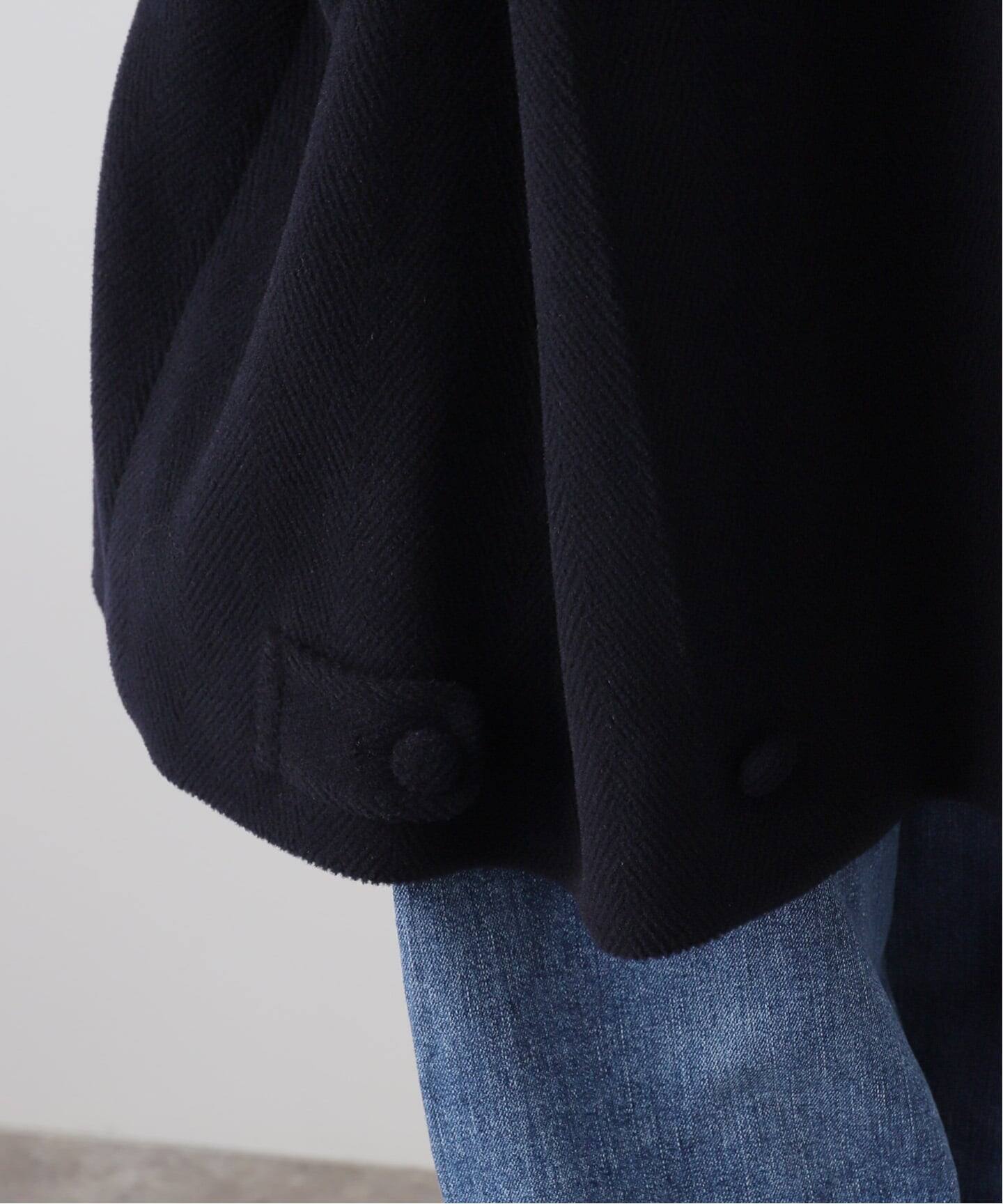 IENA LA BOUCLE パイルウールヘリンボンPコート（ピーコート）｜IENA