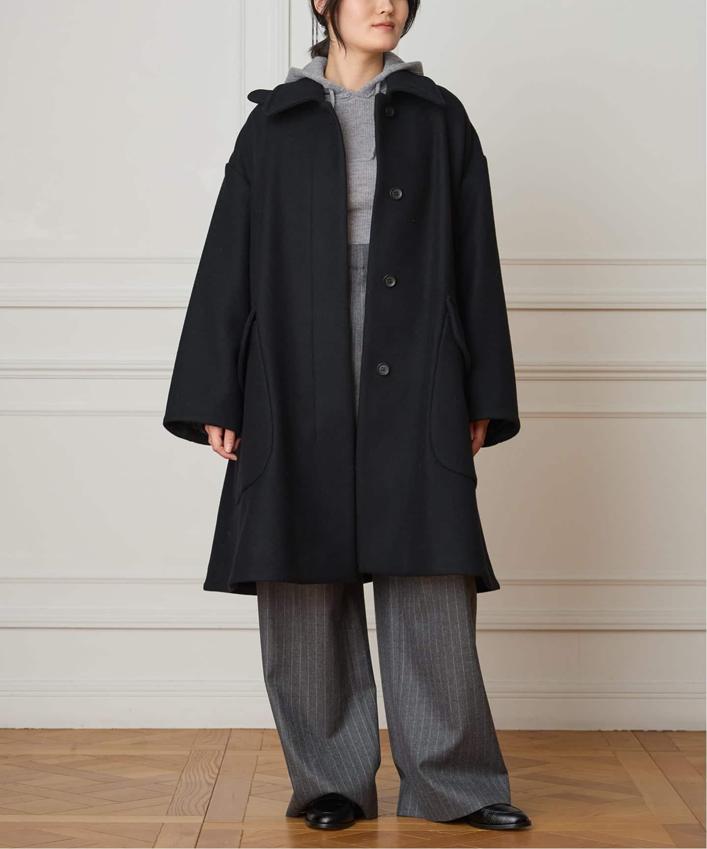 IENA LA BOUCLE ハードメルトンスタンドネックコート（その他ブルゾン