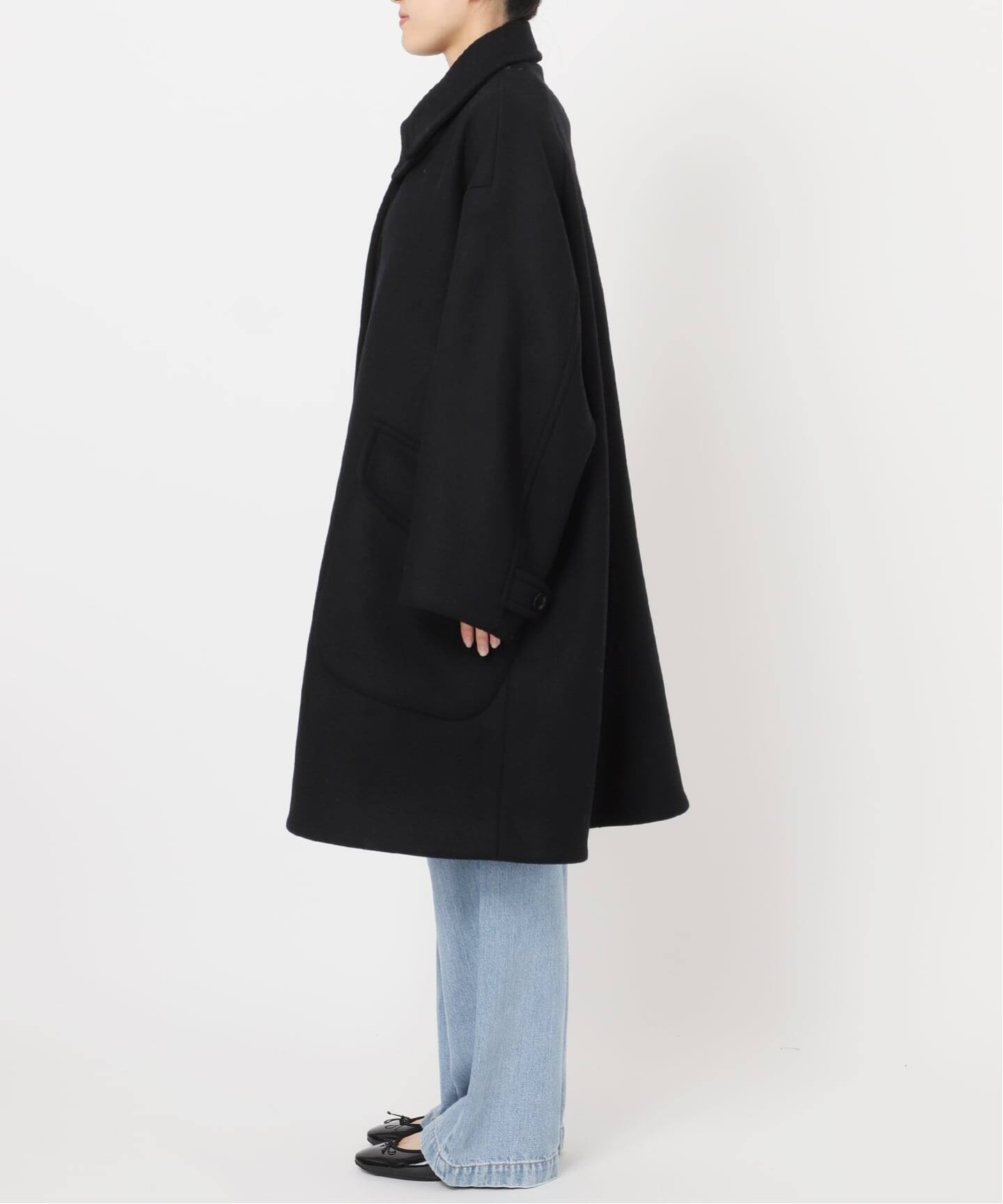 IENA LA BOUCLE ハードメルトンスタンドネックコート　BLACK IENA LA BOUCLE ハードメルトンスタンドネックコート（その他ブルゾン