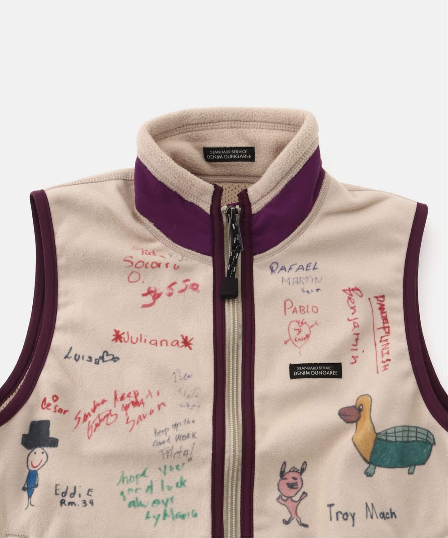 DENIM DUNGAREE/デニムダンガリー】フリース ラクガキ ベスト(130cm