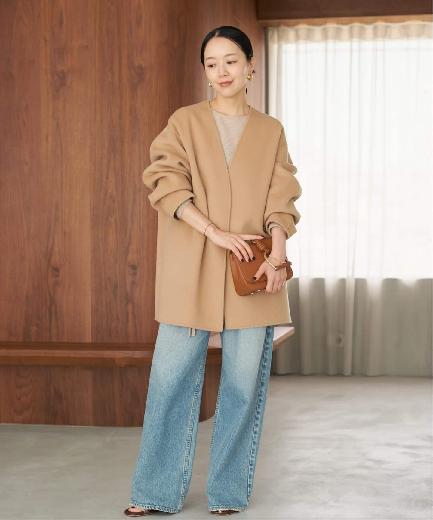 予約》HAMILTON Cardigan コート（ノーカラーコート）｜Plage