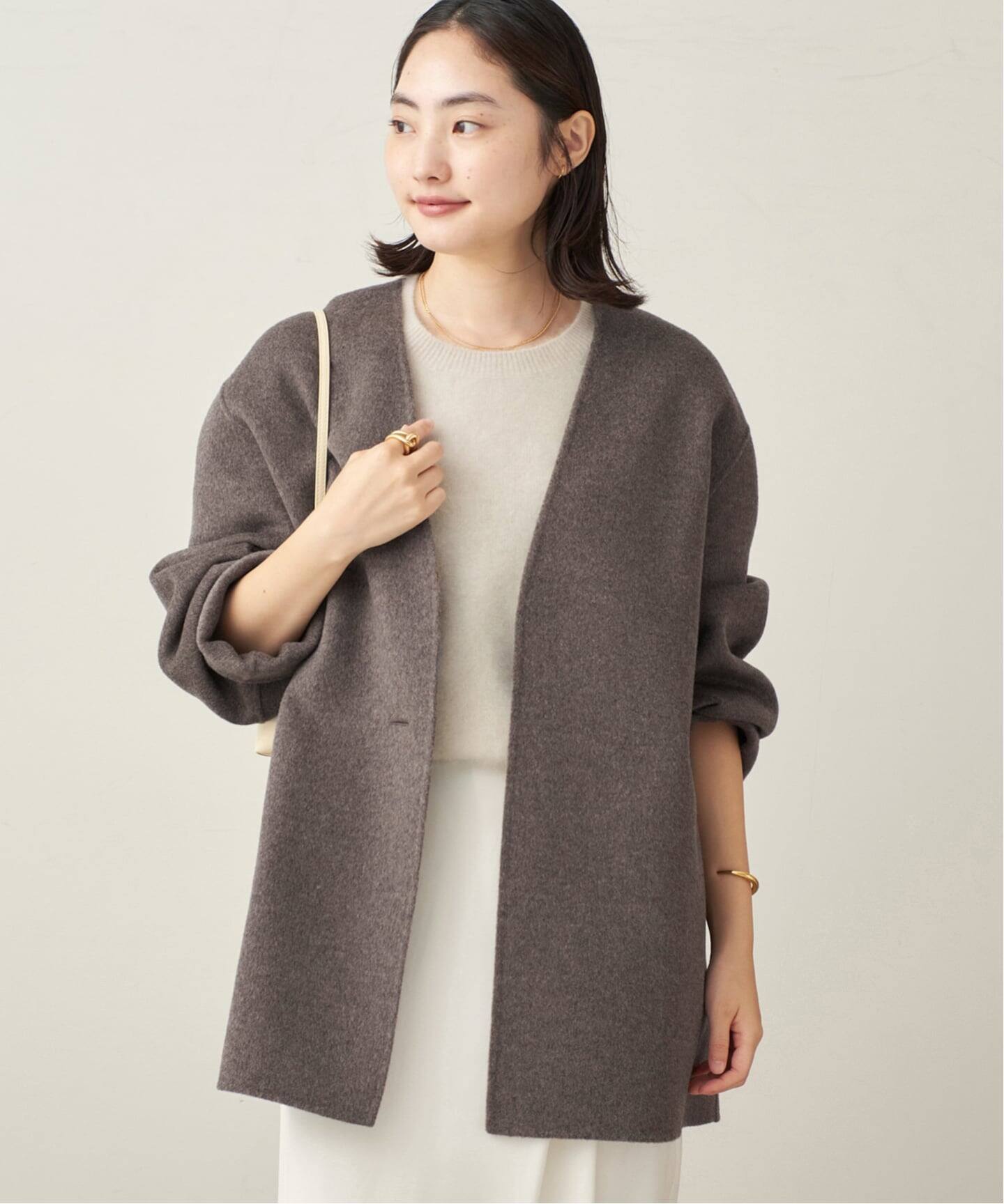 【最終値下げ】Plage プラージュ ハミルトンノーカラーコート ベージュ 予約》HAMILTON Cardigan コート（ノーカラーコート）｜Plage