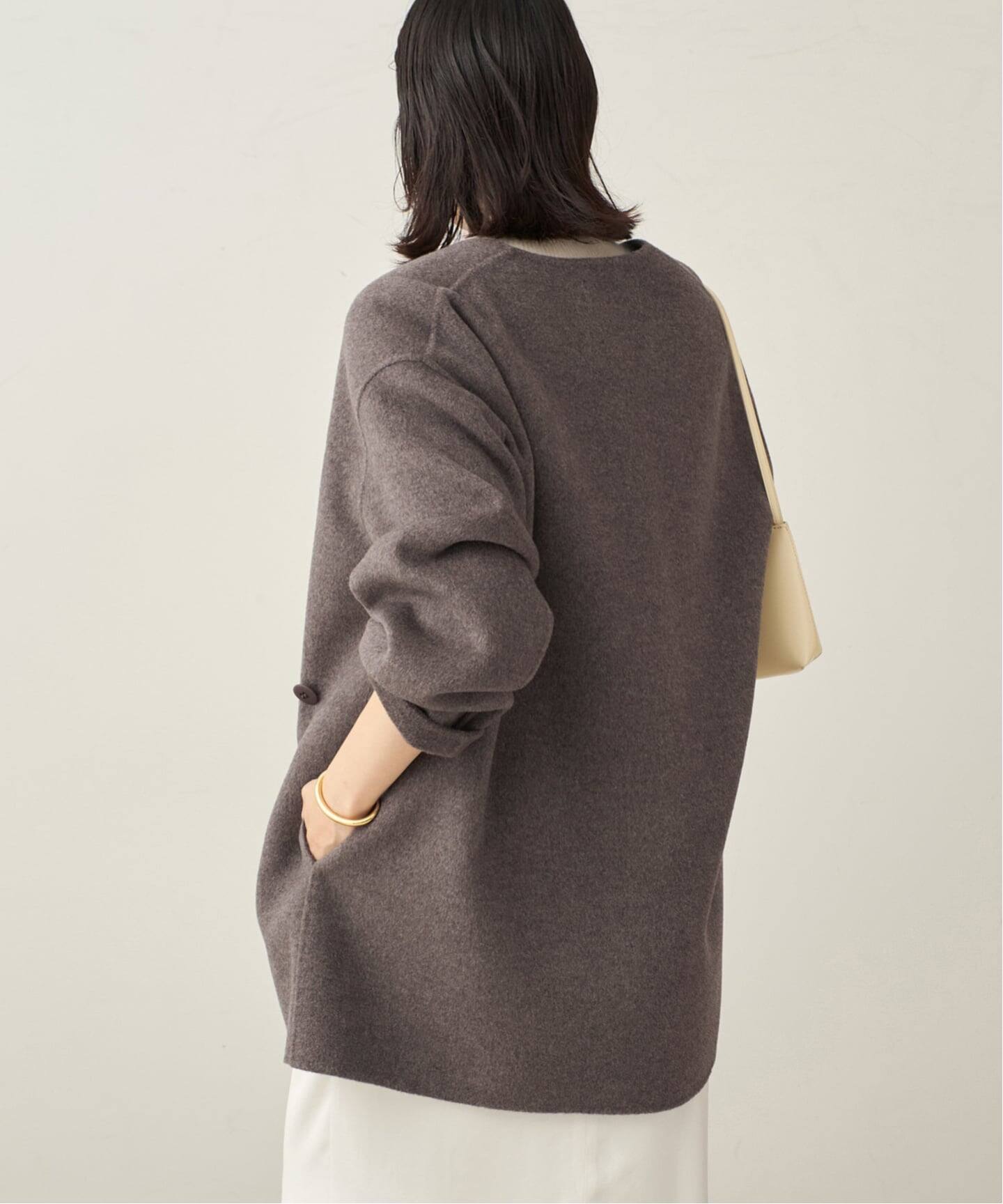 予約》HAMILTON Cardigan コート（ノーカラーコート）｜Plage