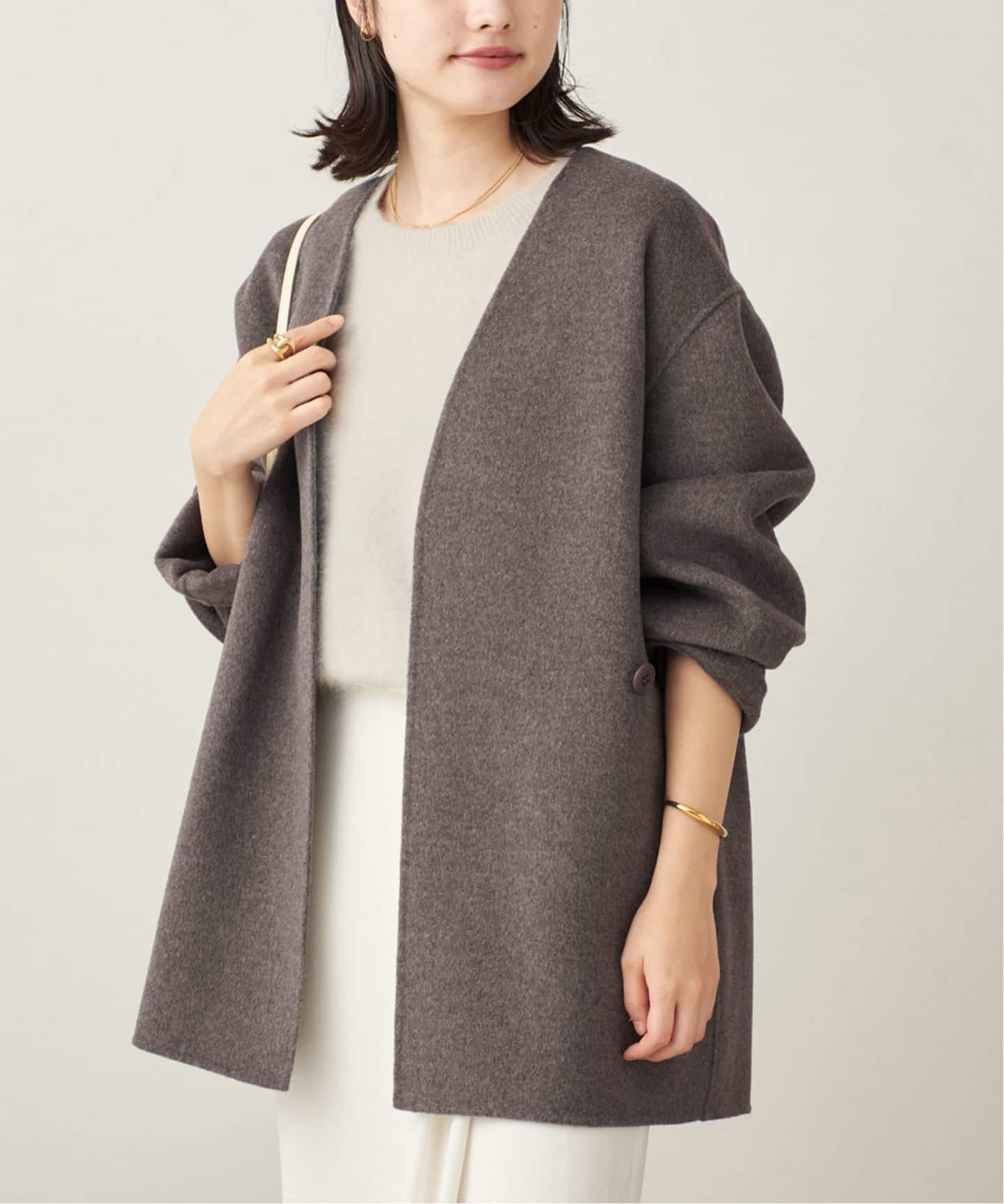 HAMILTON Cardigan コート（ノーカラーコート）｜Plage