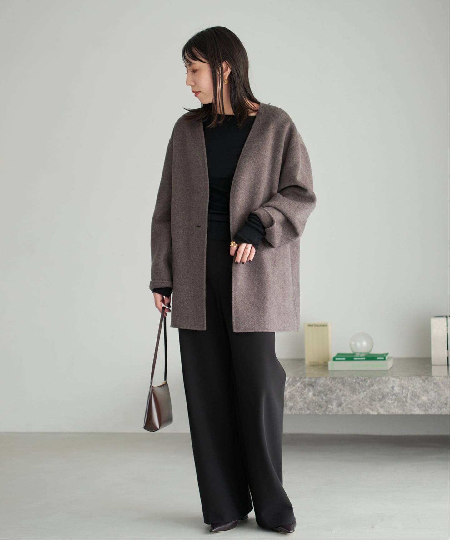 HAMILTON Cardigan コート（ノーカラーコート）｜Plage