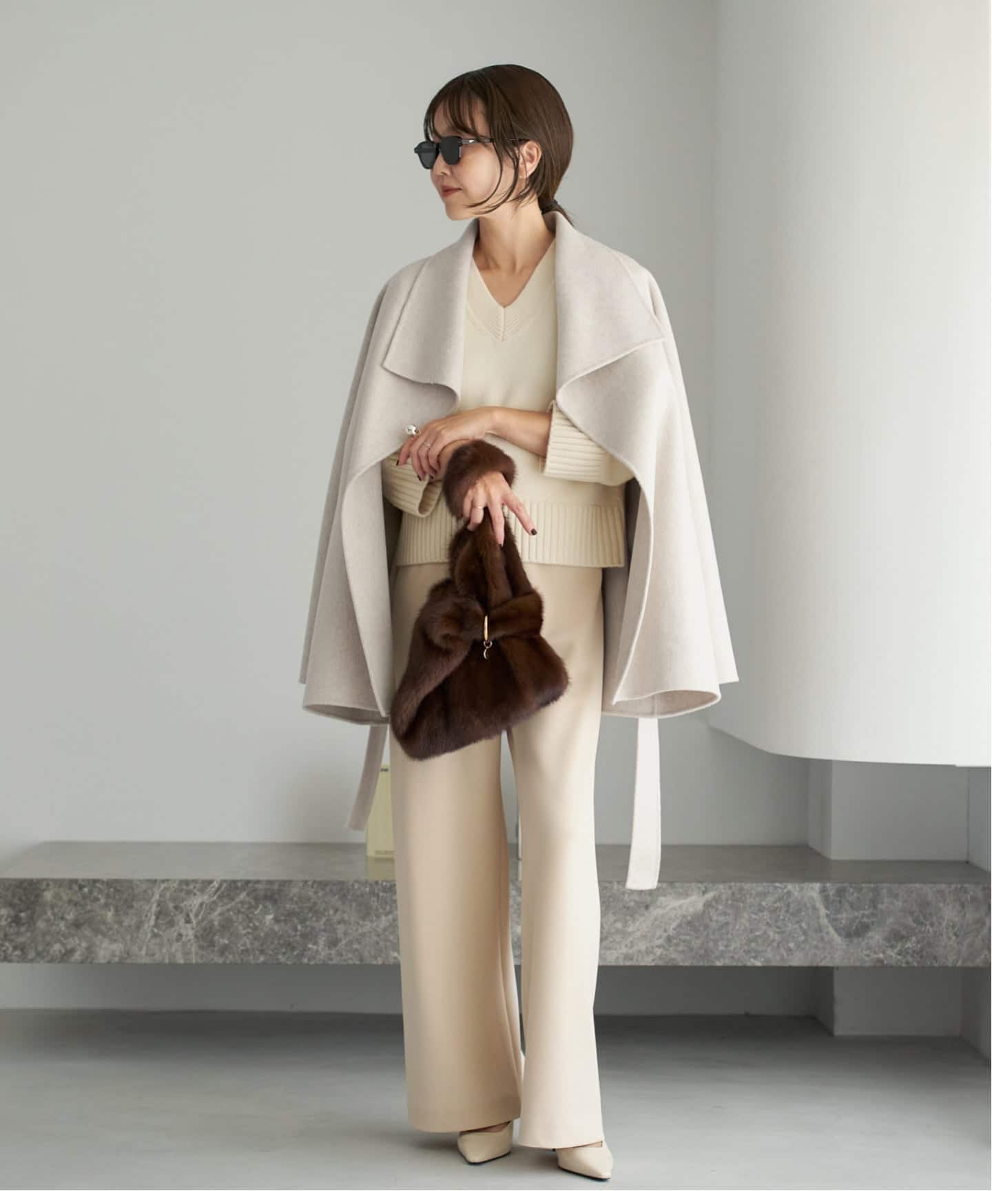Plage プラージュ　ハミルトンドレープミドルコート　サンプル品 予約》HAMILTON DRAPE HALF コート（その他ブルゾン／アウター