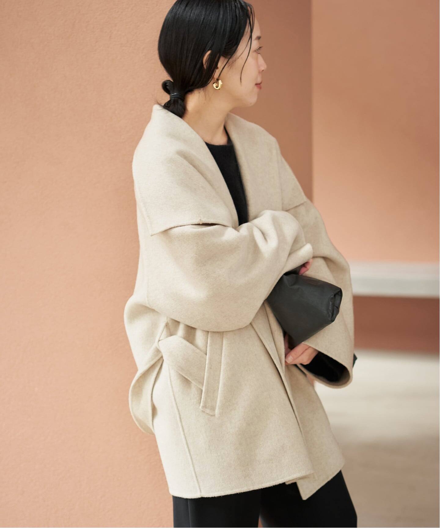 plage HAMILTON DRAPE HALFコート 今期購入アイボリー36 追加》HAMILTON DRAPE HALF コート 2（その他ブルゾン／アウター