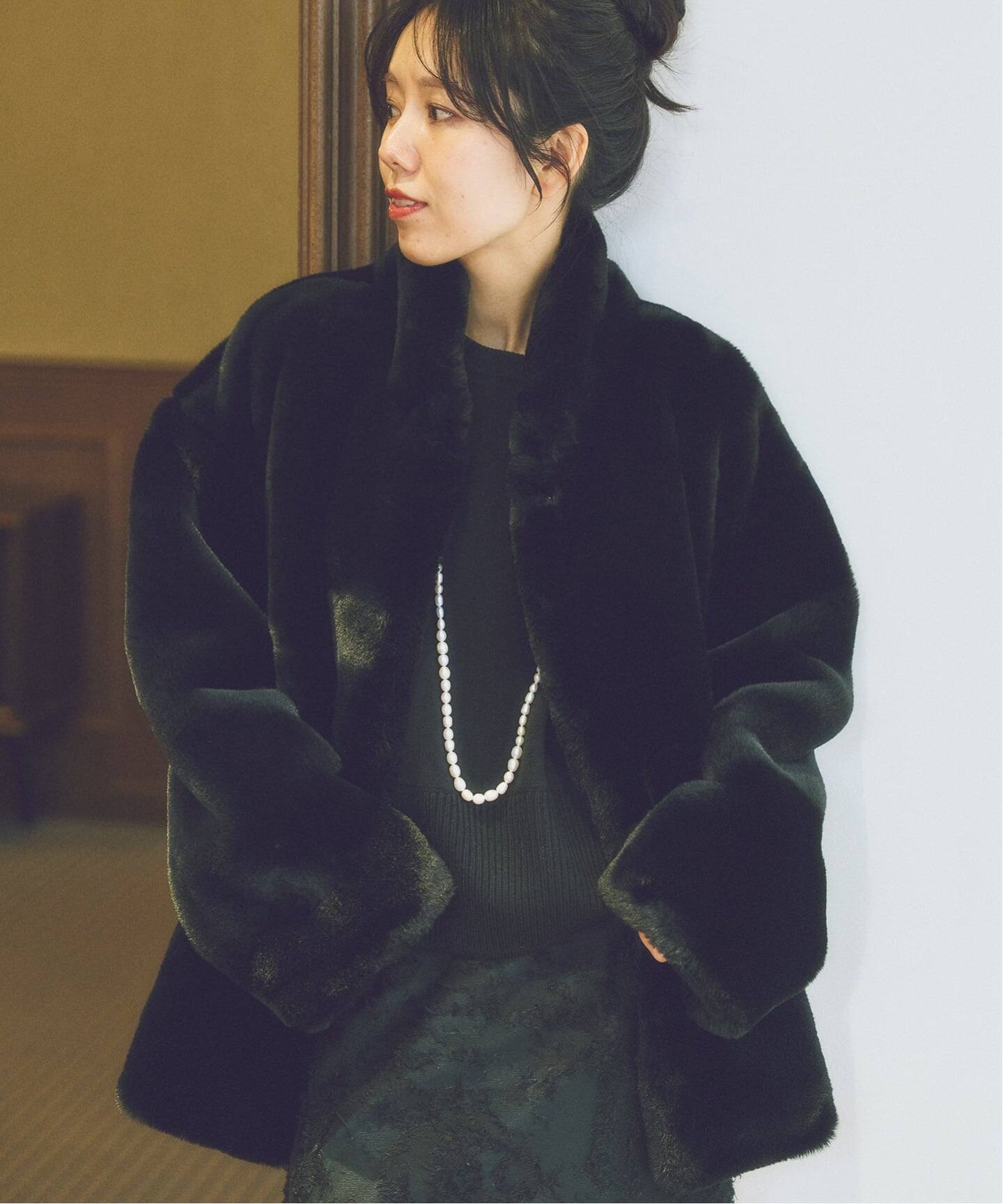 Plage ファーコート minou furlyコート　フリーサイズ　ブラック minou furly コート（その他ブルゾン／アウター）｜Plage（プラージュ