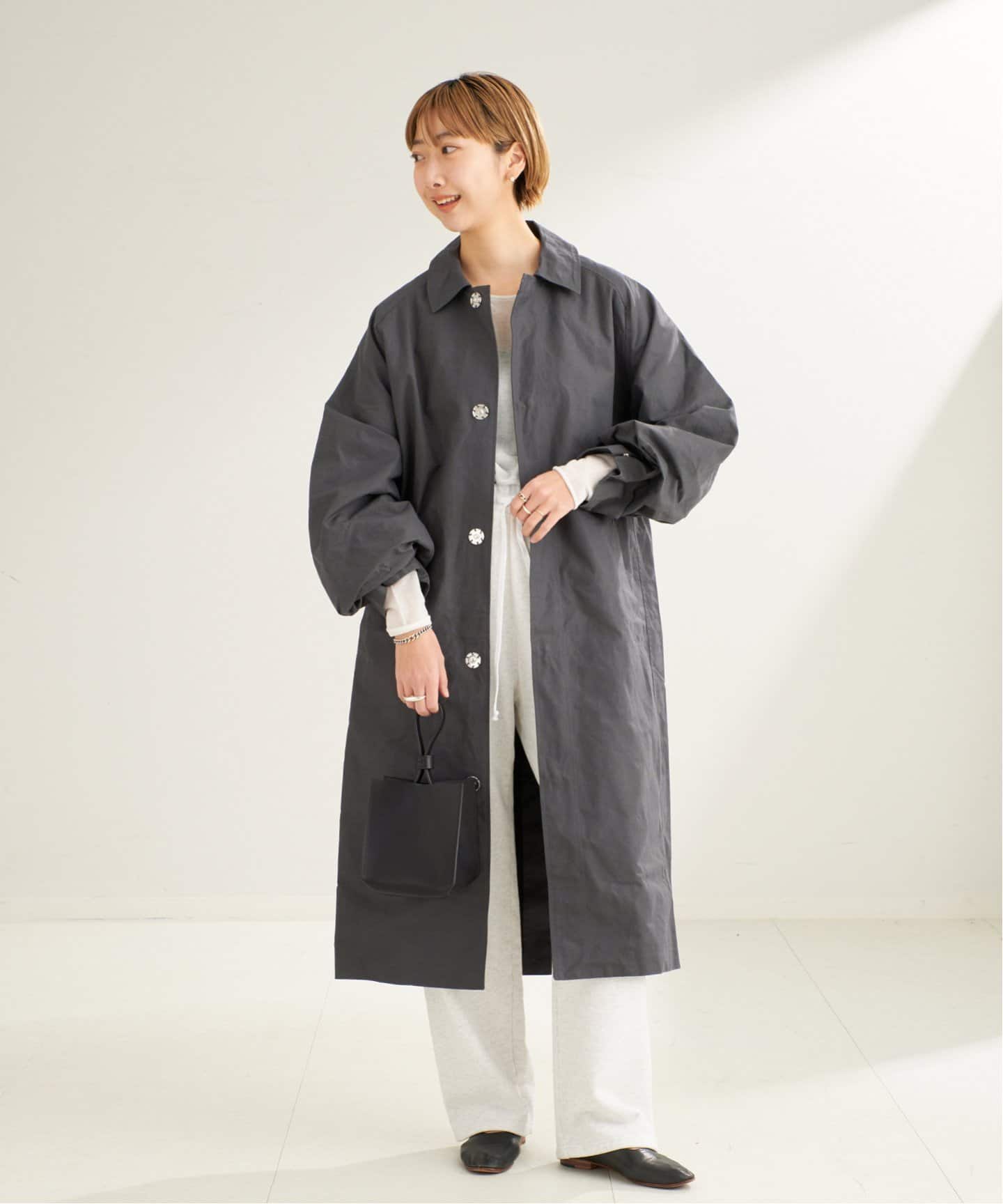 【関税込み】Baserange グレー Even ロングコート BASERANGE/ベースレンジ EVEN LONG コート(ステンカラーコート