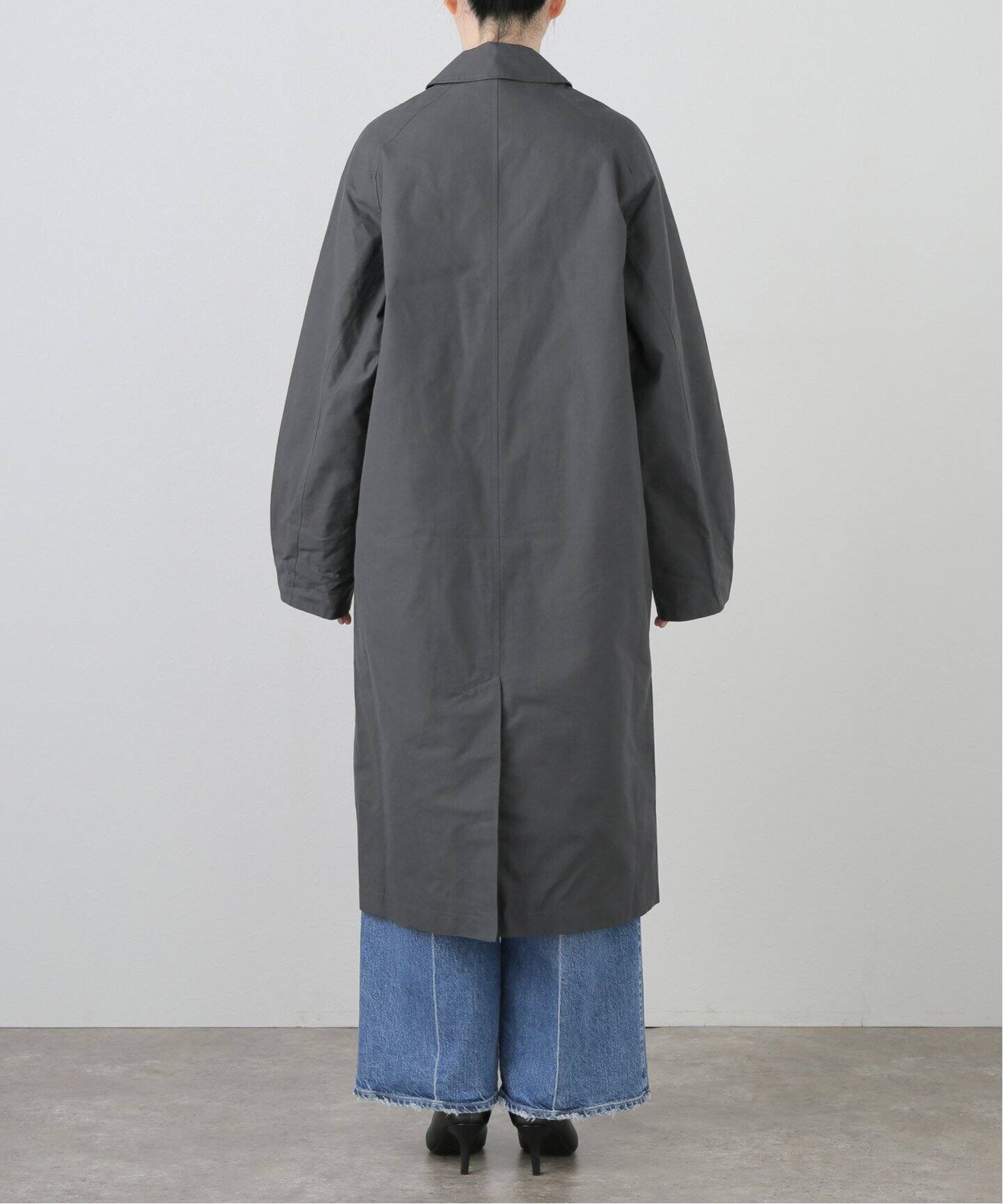ベースレンジ　CAPASCOAT グレー ロングコート ベルト付き BASERANGE/ベースレンジ EVEN LONG コート（ステンカラーコート