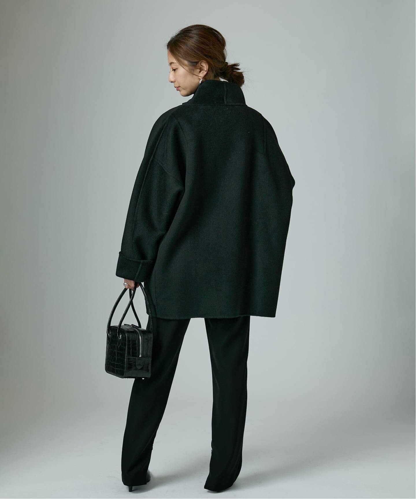 美品  Spick and Span W/Nyスタンドカラーリバーコート 38 Spick & Span（スピックアンドスパン）の「W/Nyスタンドカラーリバー