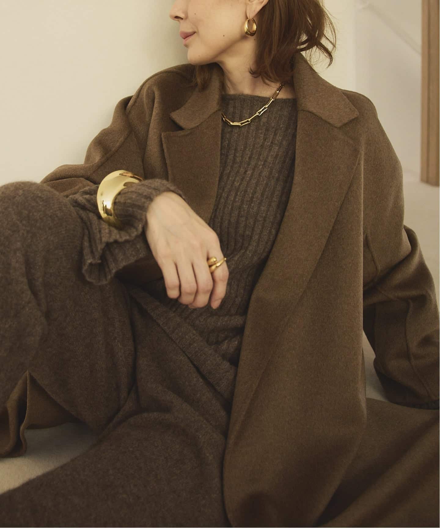 人気！ヴェルメイユパーイエナ ボアロングコート オーバーサイズ ウールコート VERMEIL par iena（ヴェルメイユパーイエナ）の「リバー