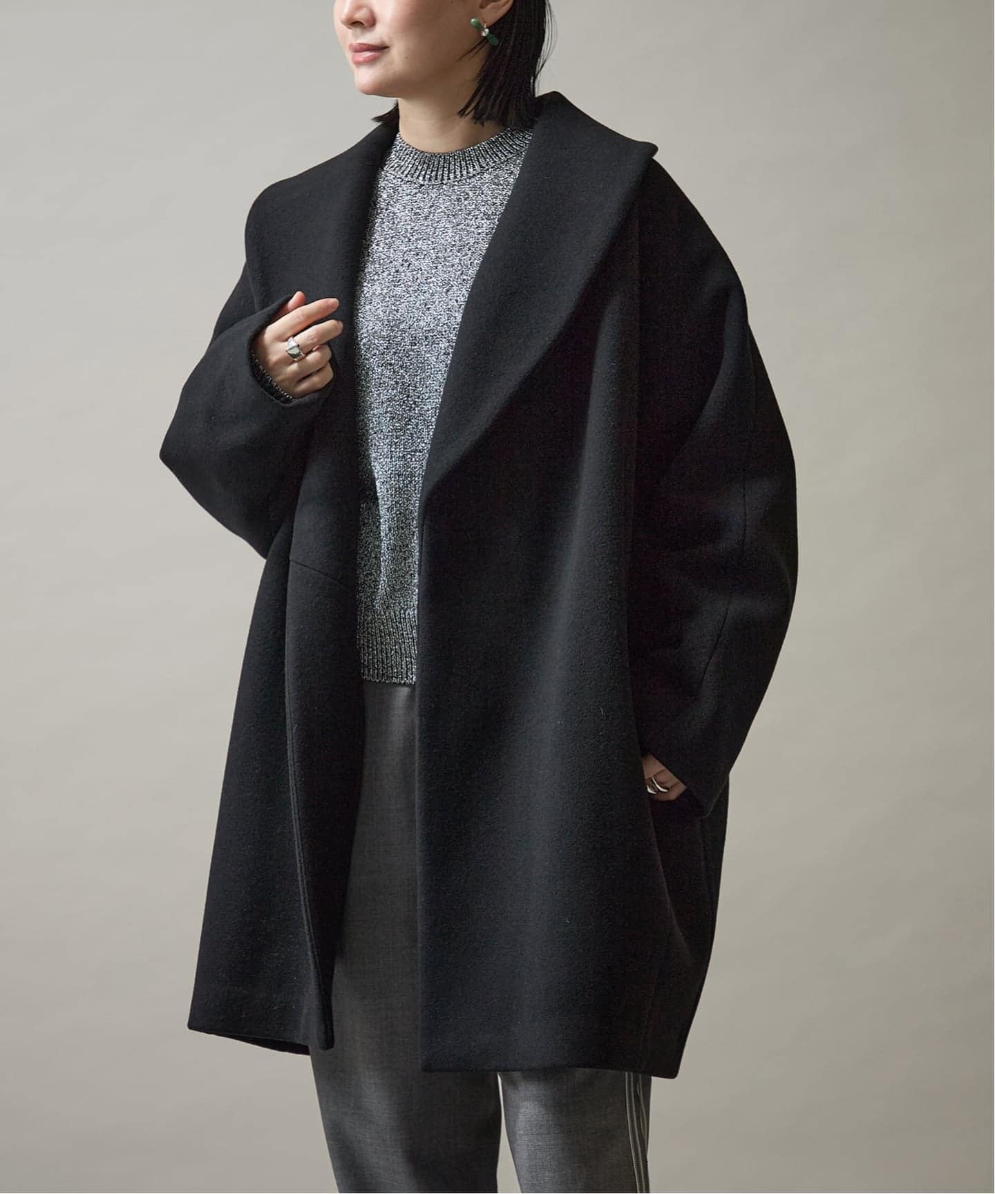 人気！ヴェルメイユパーイエナ ボアロングコート オーバーサイズ ウールコート 人気！ヴェルメイユパーイエナ ボアロングコート オーバーサイズ