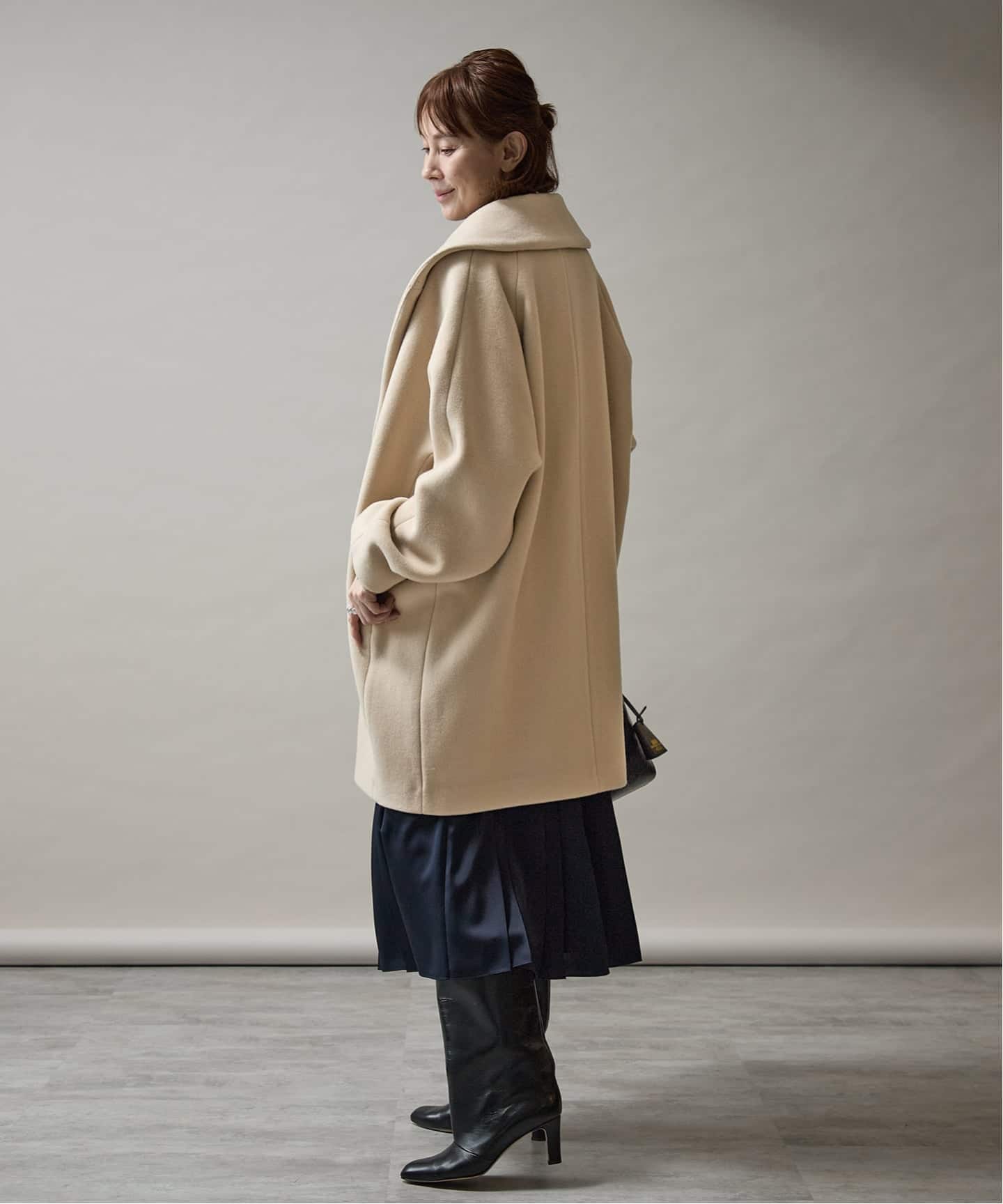 人気！ヴェルメイユパーイエナ ボアロングコート オーバーサイズ ウールコート カシミヤリバーロングコート（その他アウター）｜VERMEIL par