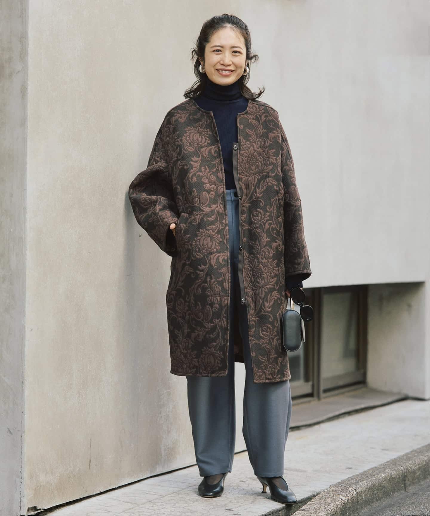 manipuri マニプリ ジャガード スナップダーツコート 0153413001（ノー