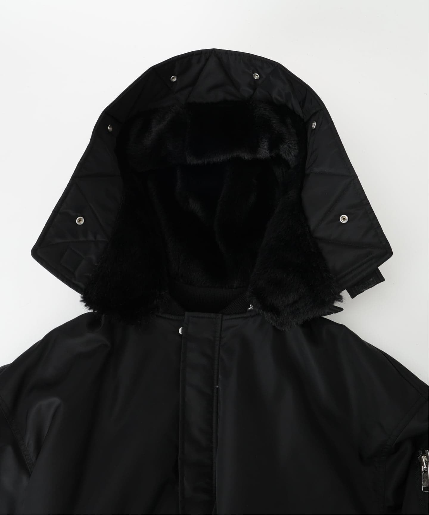 upper hights アッパーハイツ THE U-2 LONG HOODIE 403A37702BLK