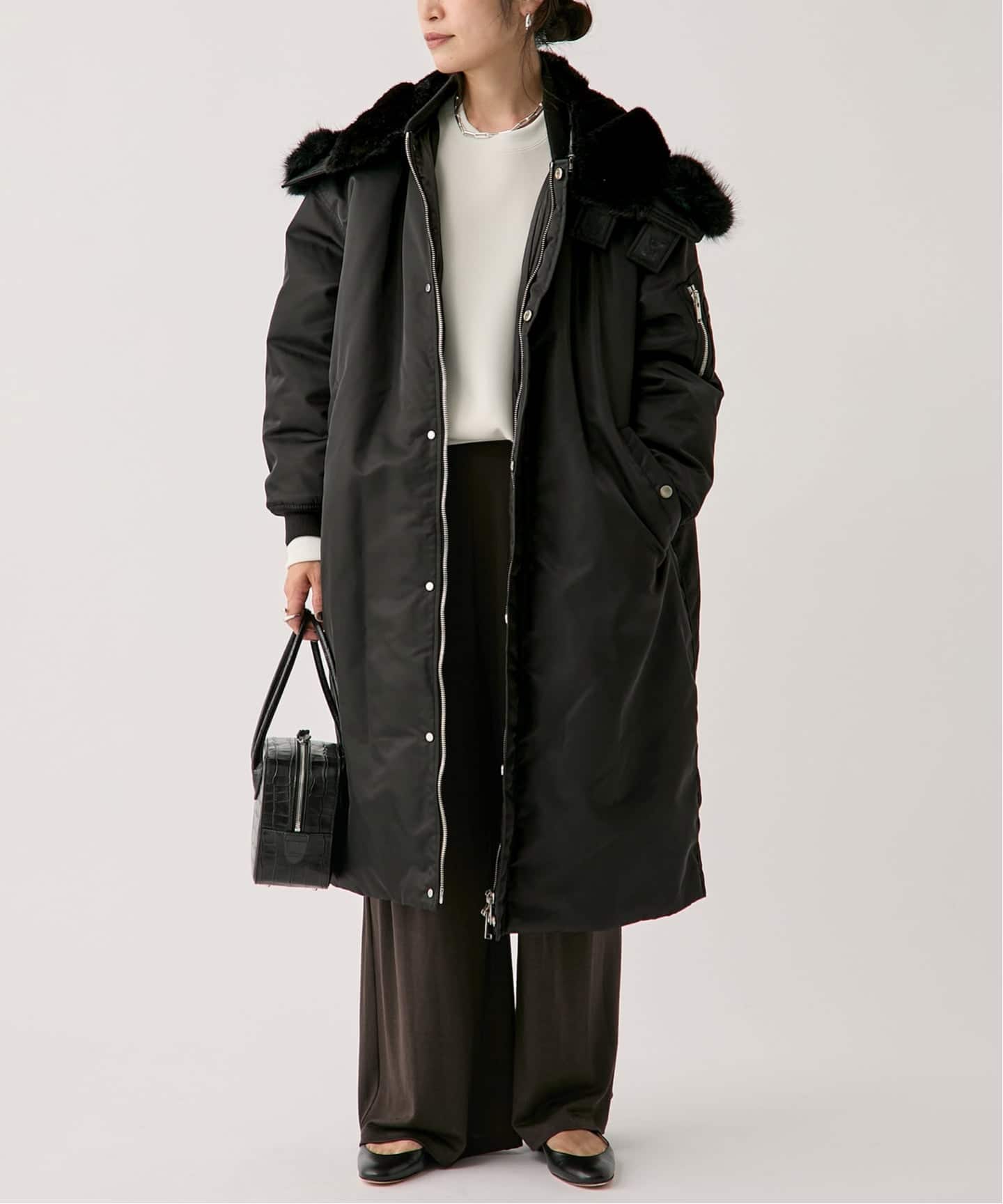 《予約》upper hights アッパーハイツ THE U-2 LONG HOODIE 403A37702BLK