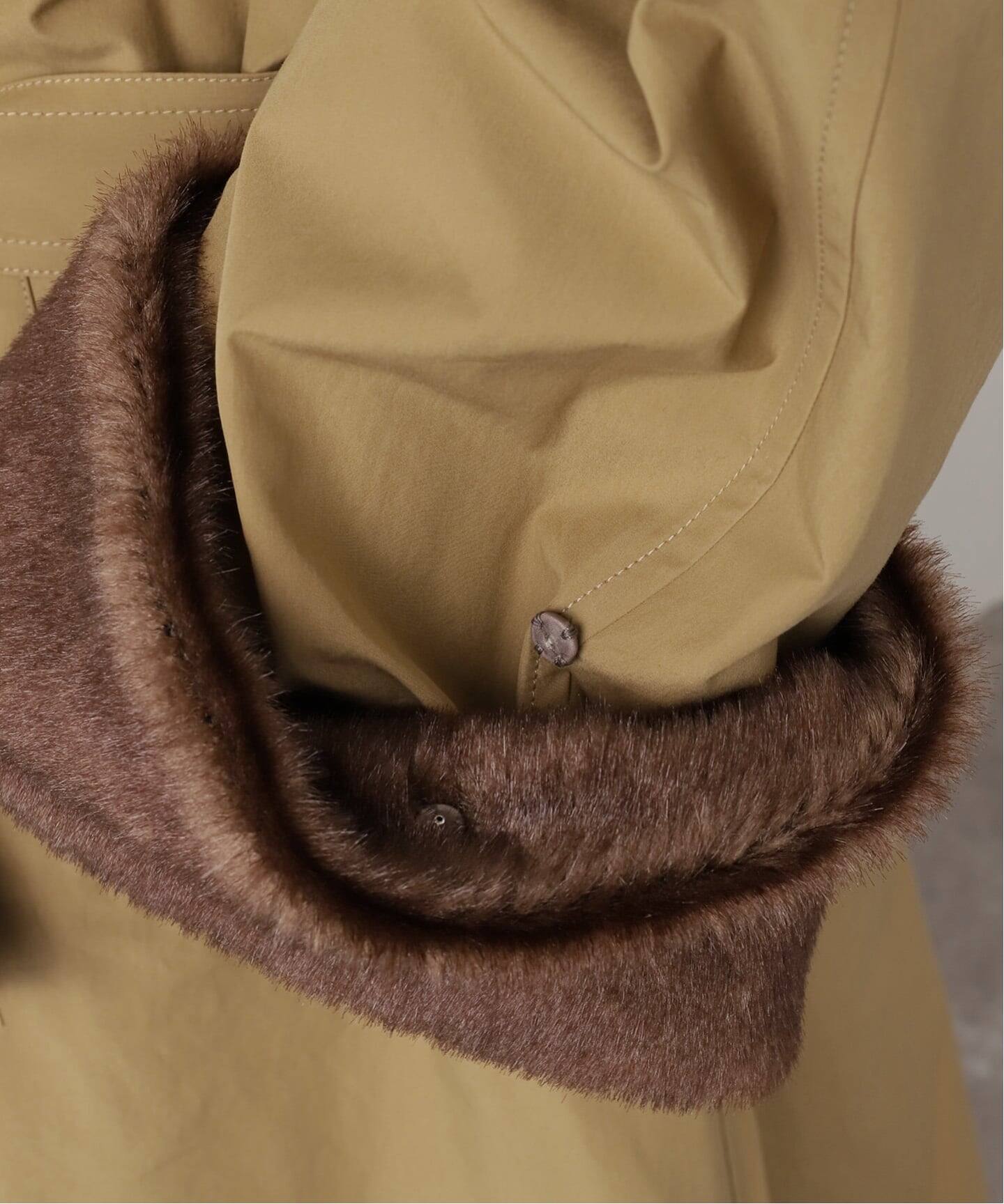 INSCRIRE アンスクリア Balmacaan Fur Liner コート I25AWCT94（ステン