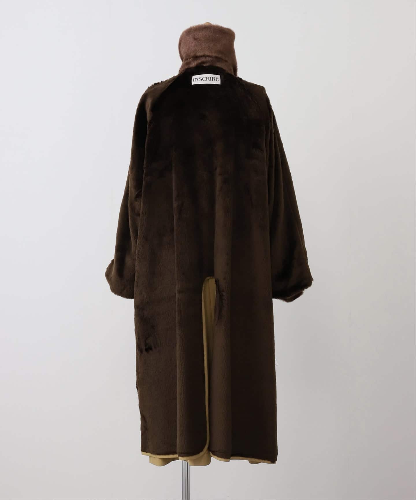 INSCRIRE アンスクリア Balmacaan Fur Liner コート I25AWCT94（ステン