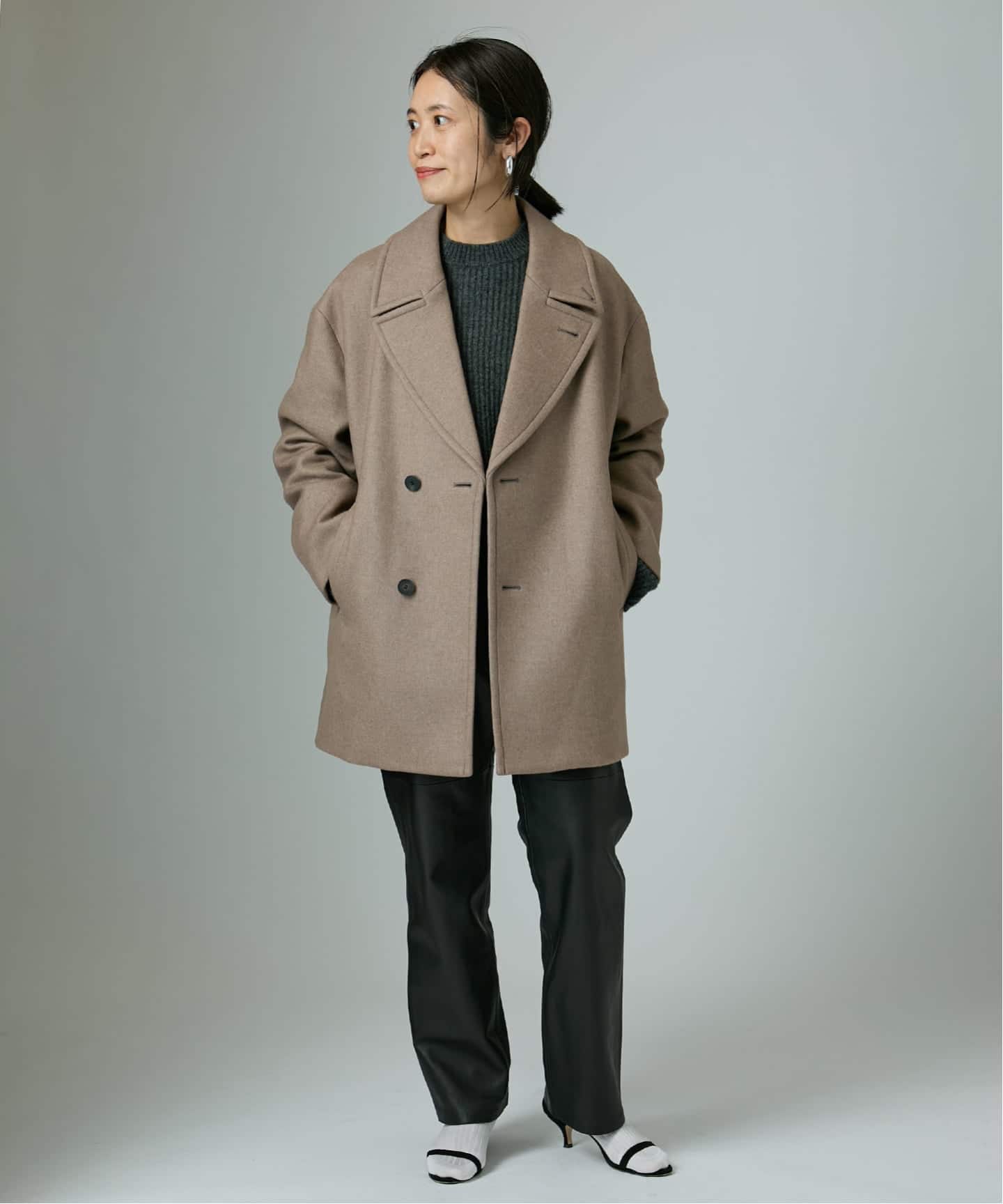 ATON エイトン Super 120s Double Melton ショートコート SCAGGW0 913