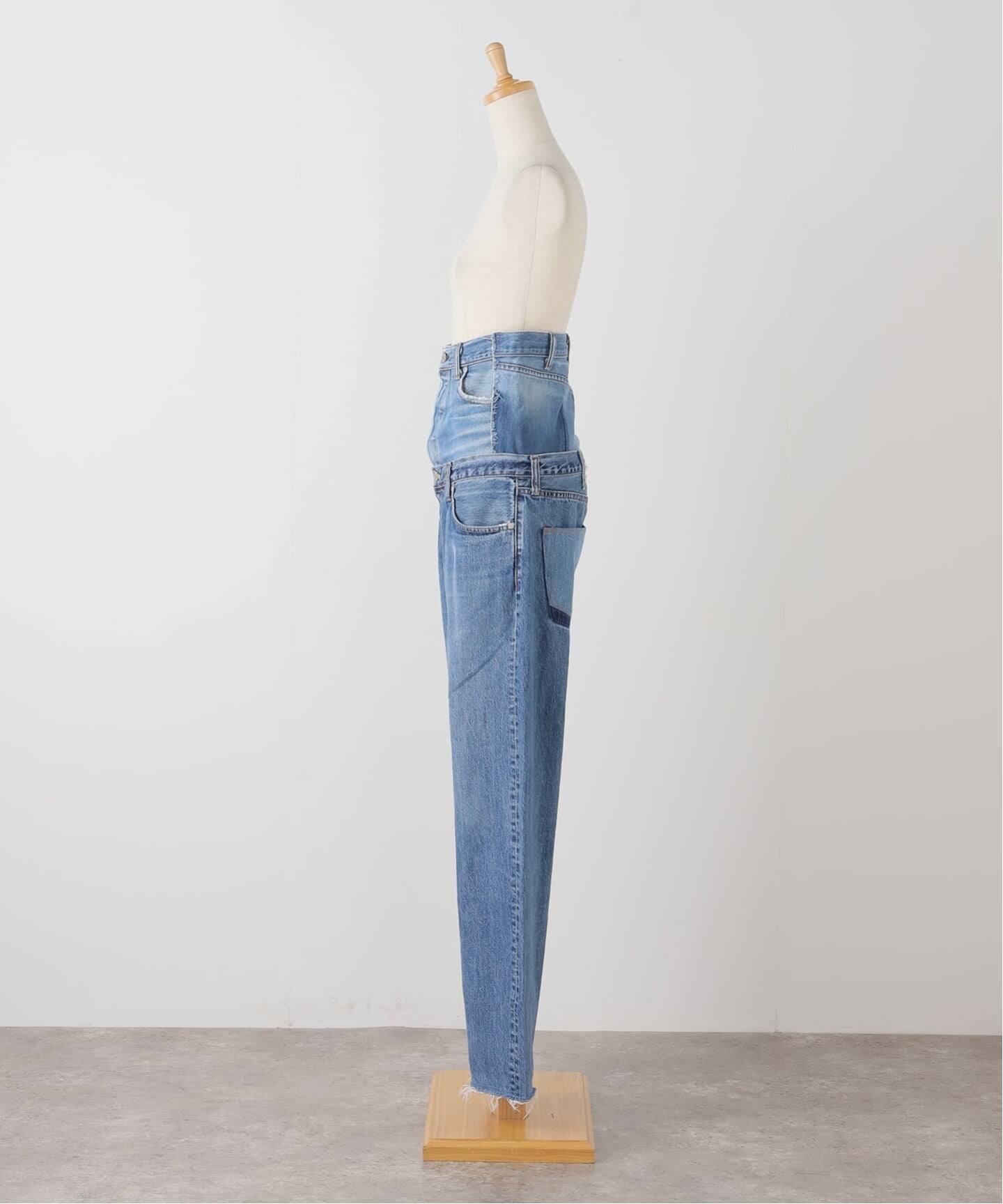 QUIITO W WAIST DENIM PANTS Q25A-T018：デニムパンツ（デニムパンツ 
