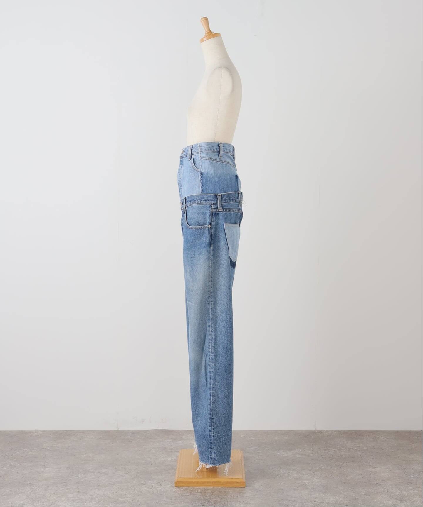 QUIITO W WAIST DENIM PANTS Q25A-T018：デニムパンツ（デニムパンツ
