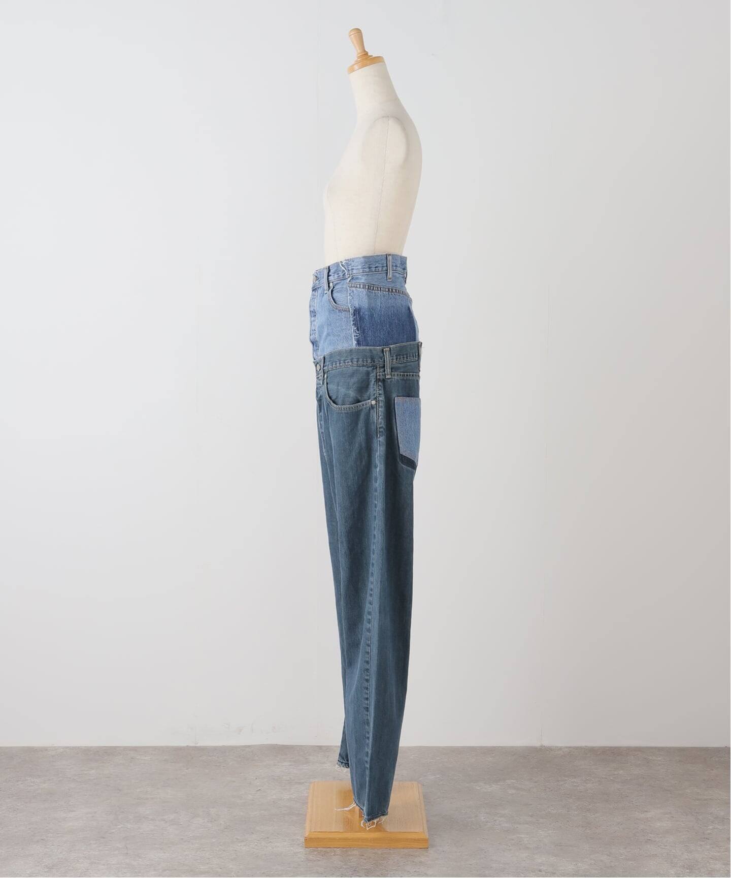 QUIITO W WAIST DENIM PANTS Q25A-T018：デニムパンツ（デニムパンツ