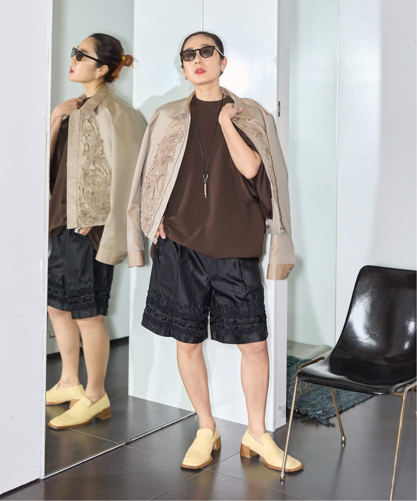 TAAKK EMBROIDERY SHORTS TASS25-PT002：ショートパンツ
