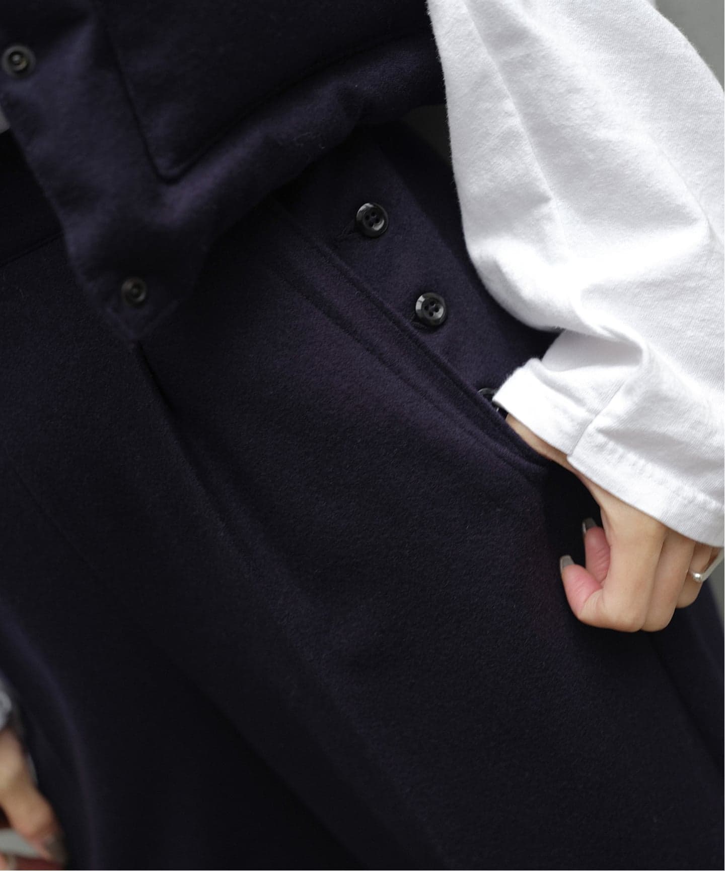 ANATOMICA WAVES PANTS WOOL FLANNEL 531-592-03：パンツ（スラックス