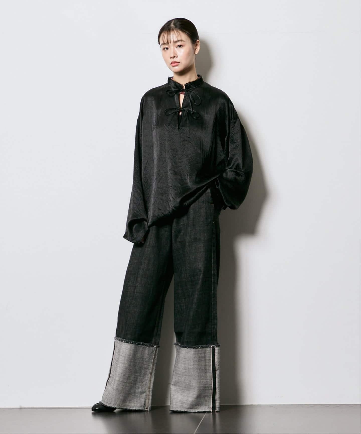 LIVINGTONE DOLK-TURN UP LONG LT-DOLK-05：デニムパンツ（デニム