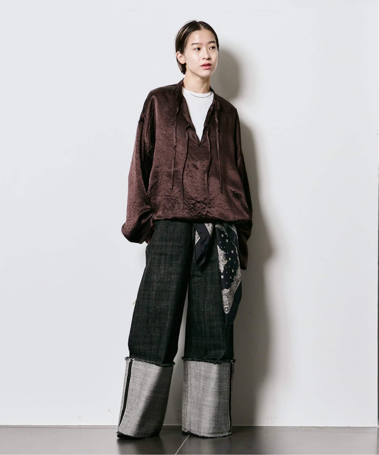 LIVINGTONE DOLK-TURN UP LONG LT-DOLK-05：デニムパンツ（デニム