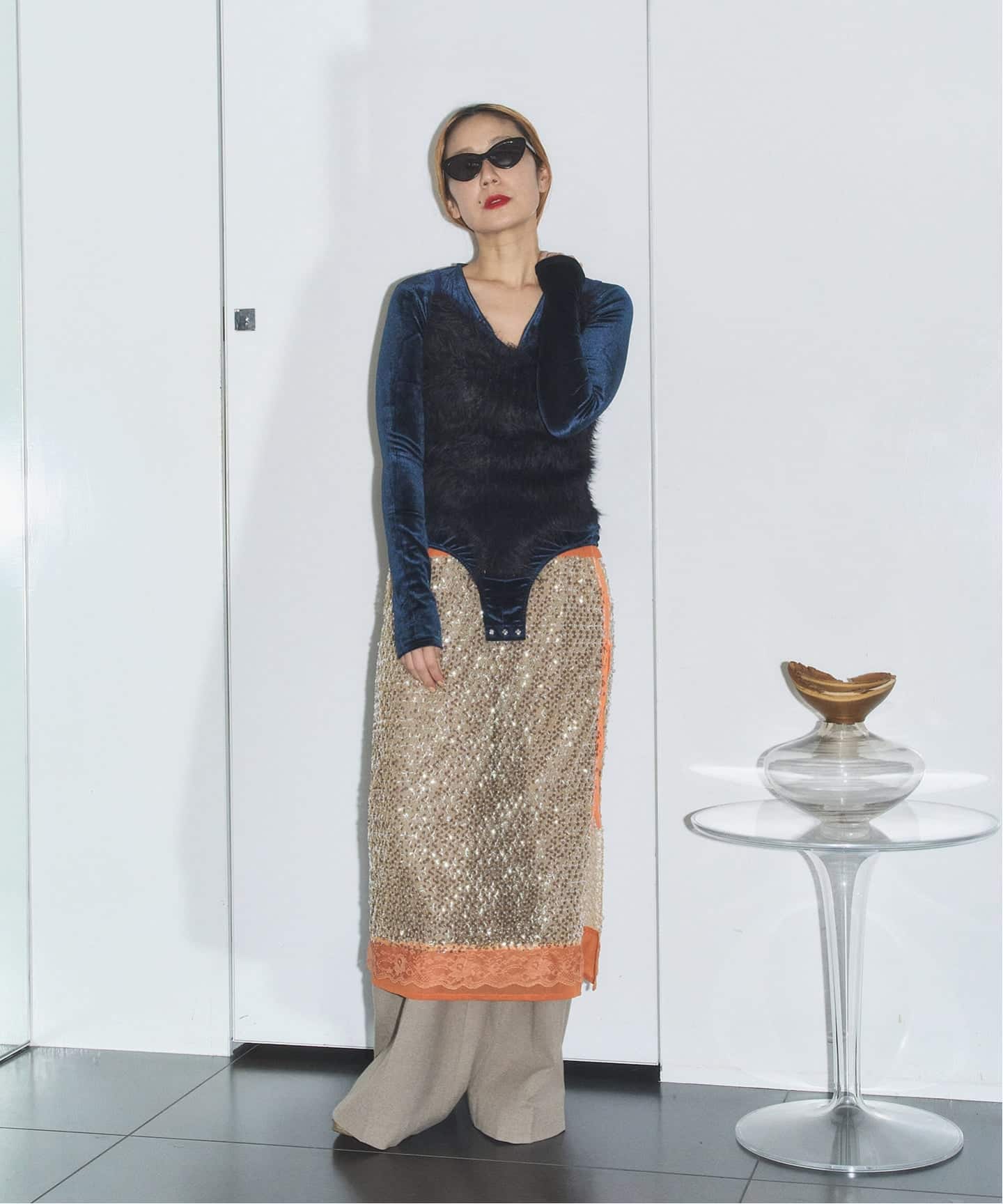 CHIKA KISADA ZIP BODY CO-25200：ボディスーツ（Tシャツ／カットソー