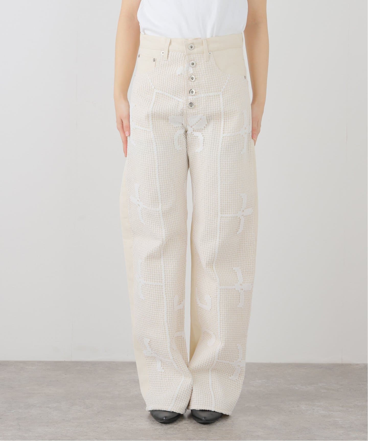 シティーショップ CITYSHOP ホワイト デニム パンツ ジーンズ 白 40 シティーショップ CITYSHOP ホワイト デニム パンツ ジーンズ 白
