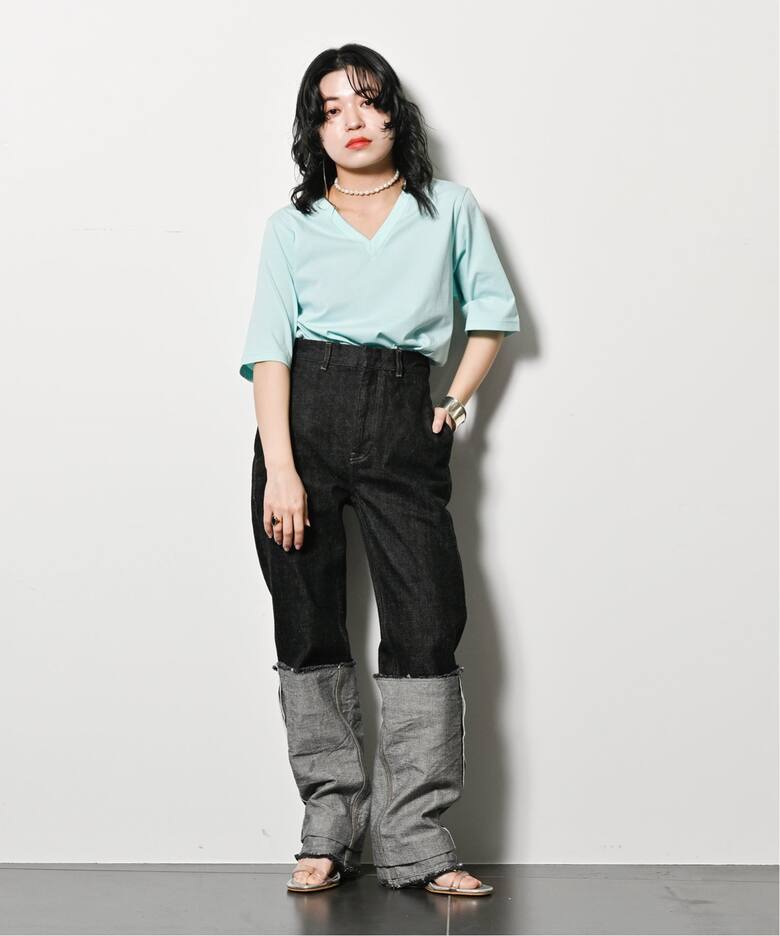 LIVINGTONE DOLK Straight loose LT-DOLK5-08：デニムパンツ（デニム 