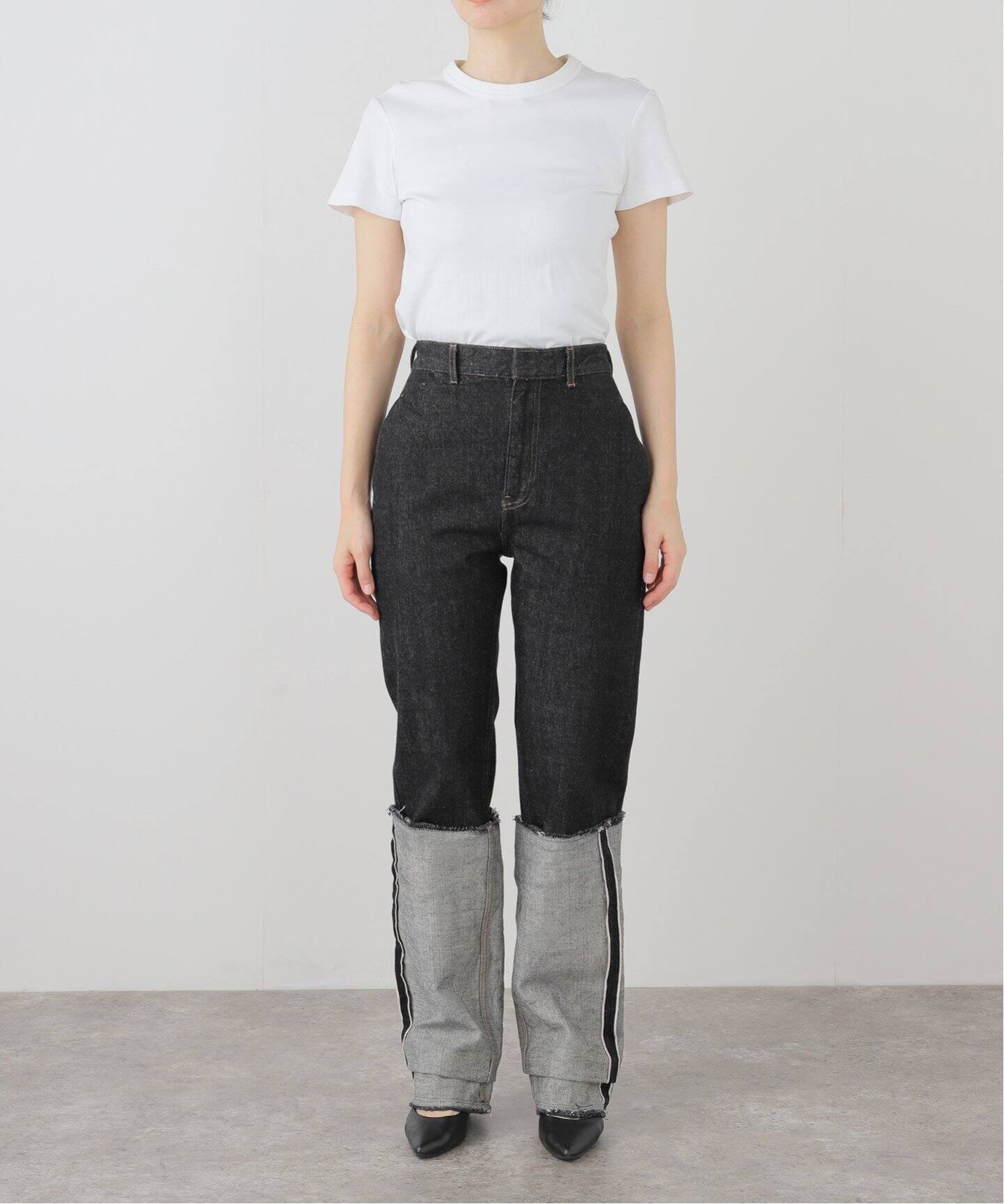 LIVINGTONE DOLK Straight loose LT-DOLK5-08：デニムパンツ（デニム