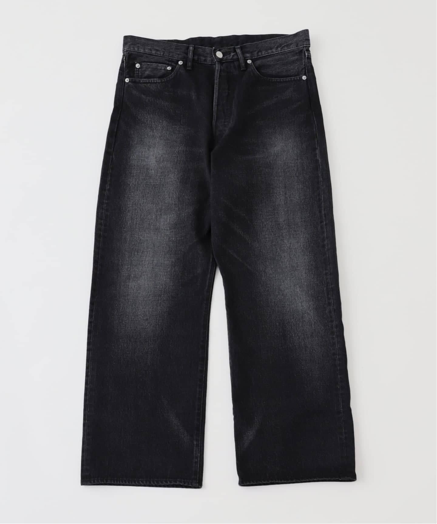 グラフペーパー graphpaper Selvage パンツ　黒　非売品ポーチ付 Graphpaper (グラフペーパー) Selvage Denim Belted Pants