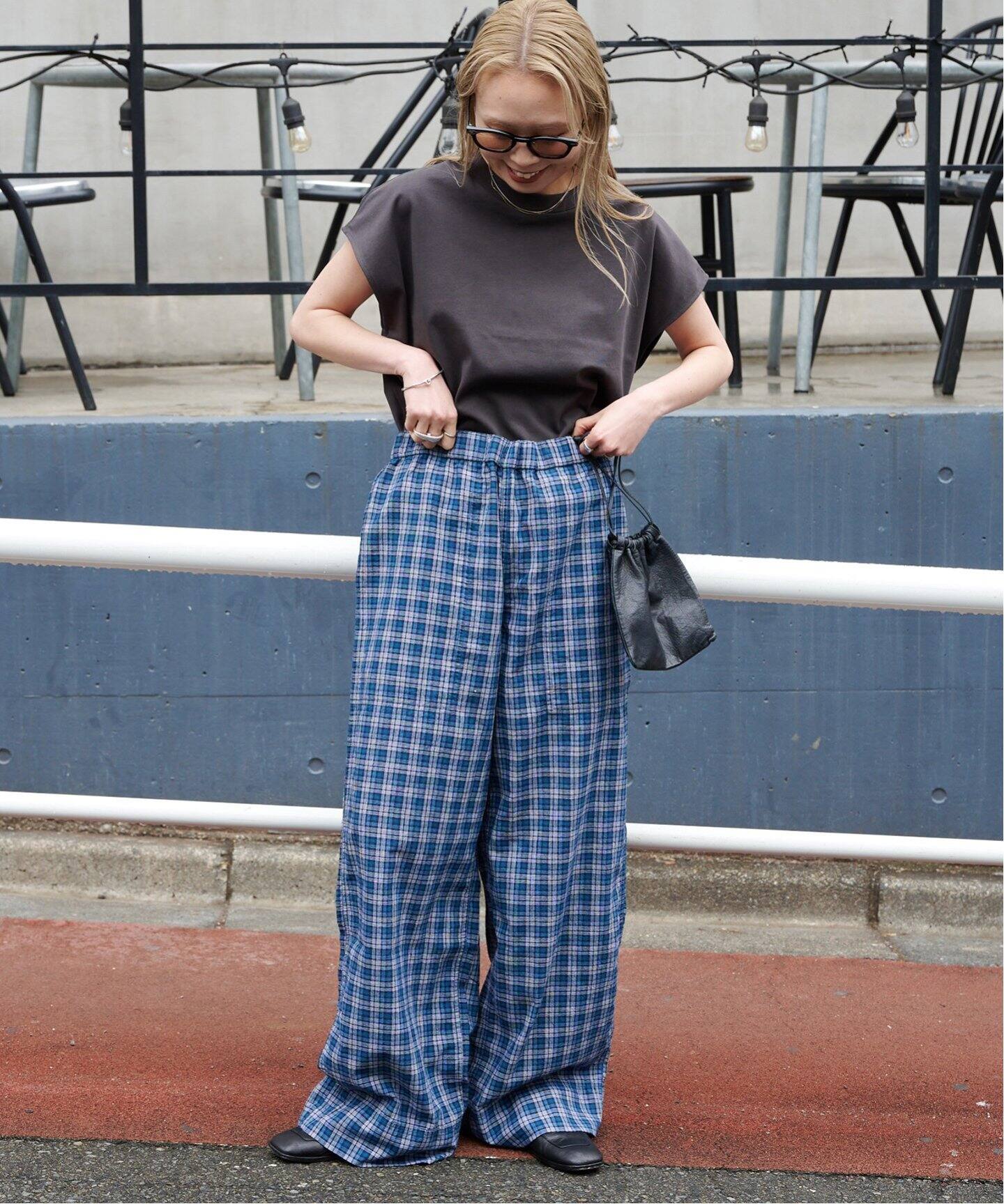 OUTDOOR PRODUCTS アソート柄イージパンツ ブルーA AZUL BY MOUSSY | アソート柄プリントイージーパンツ (パンツ