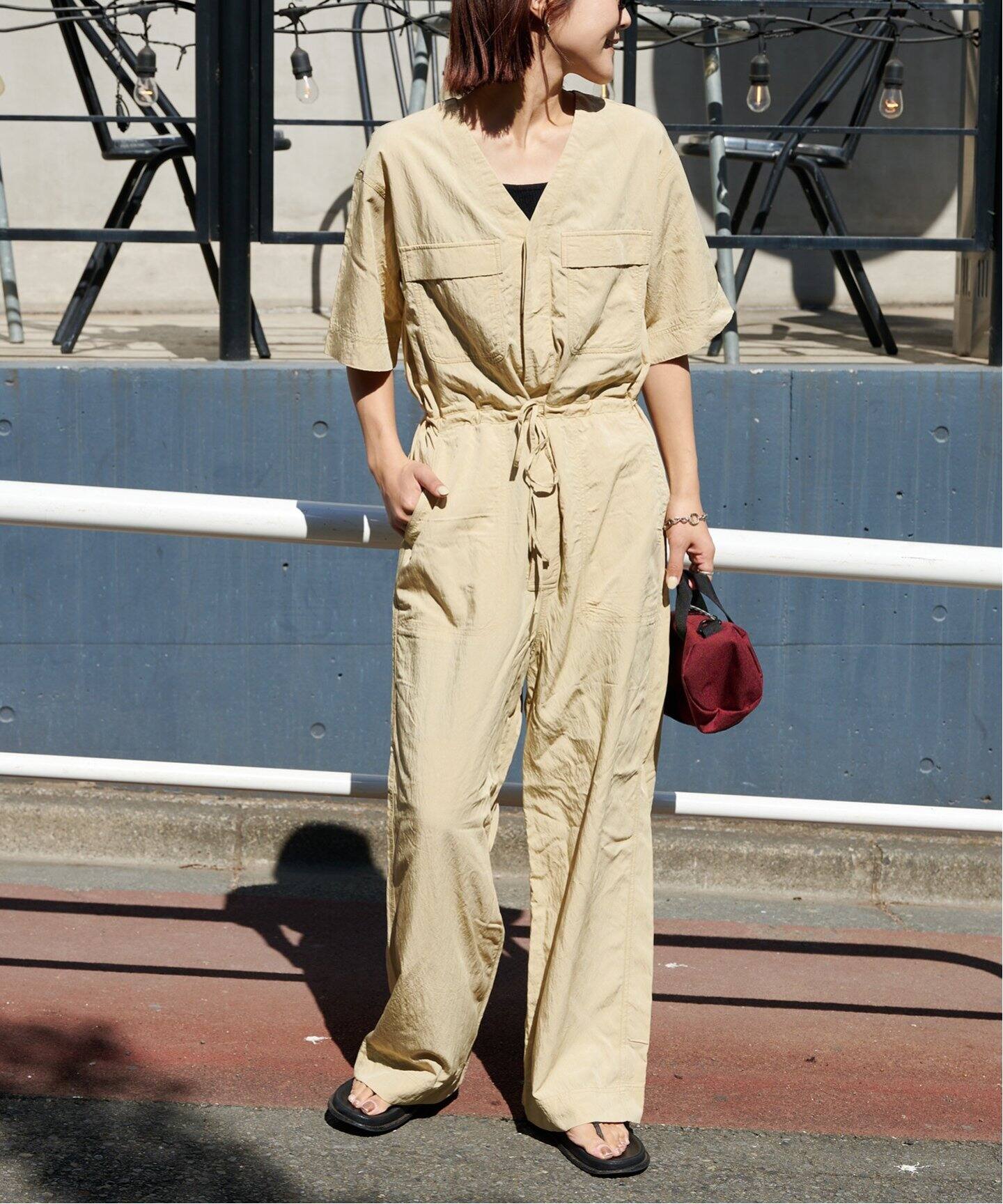 タグ付新品OUTDOOR PRODUCTS ダブルポケットVネックオールインワン ダブルポケットVネックオールインワン（つなぎ／オールインワン