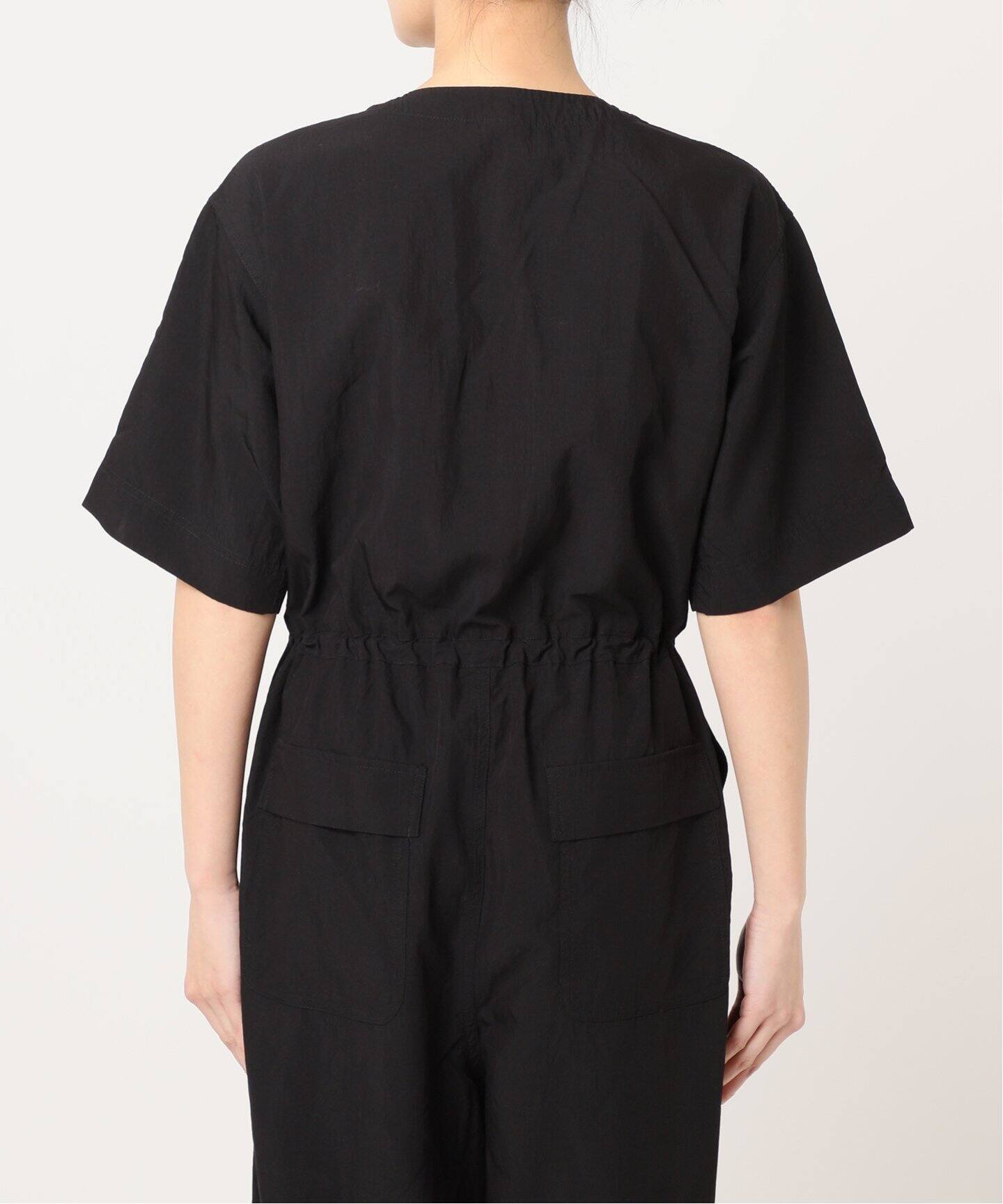 ダブルポケットVネックオールインワン（つなぎ／オールインワン