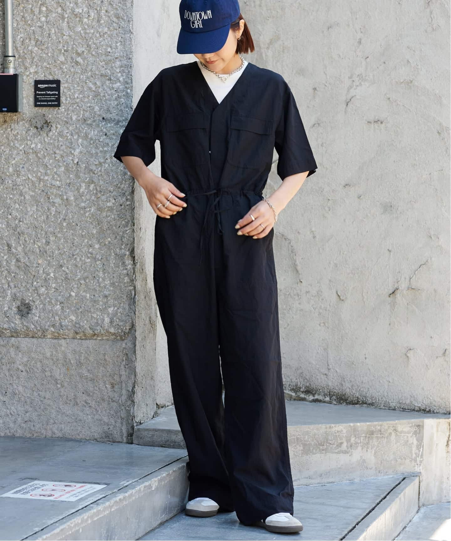 新品未使用 vneck wide combinaison オールインワン 追加3 ダブルポケットVネックオールインワン（つなぎ／オールインワン