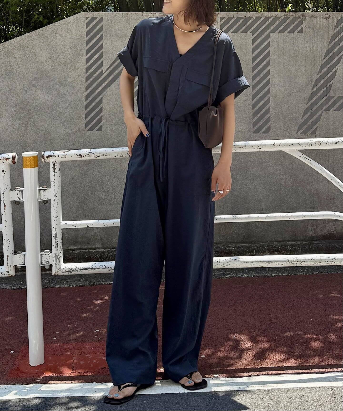 追加3 ダブルポケットVネックオールインワン（つなぎ