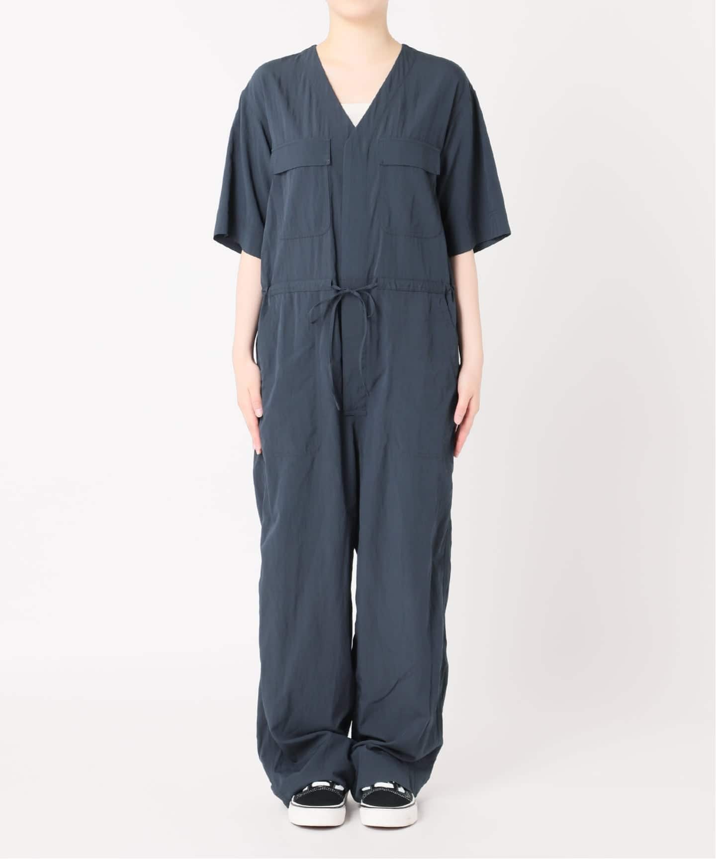 追加3 ダブルポケットVネックオールインワン（つなぎ／オールインワン